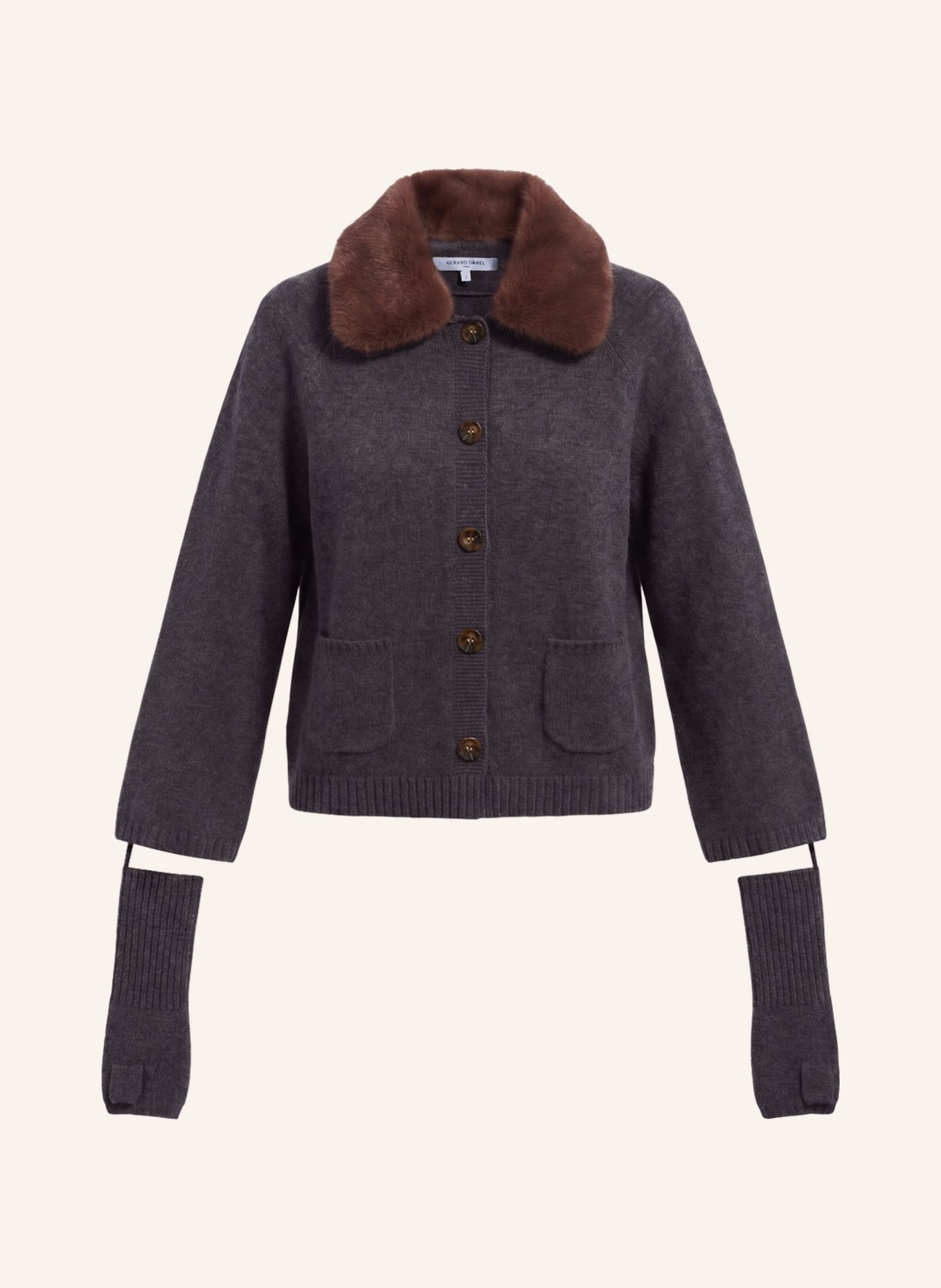 GERARD DAREL Strickjacke RHIZA: GRAU