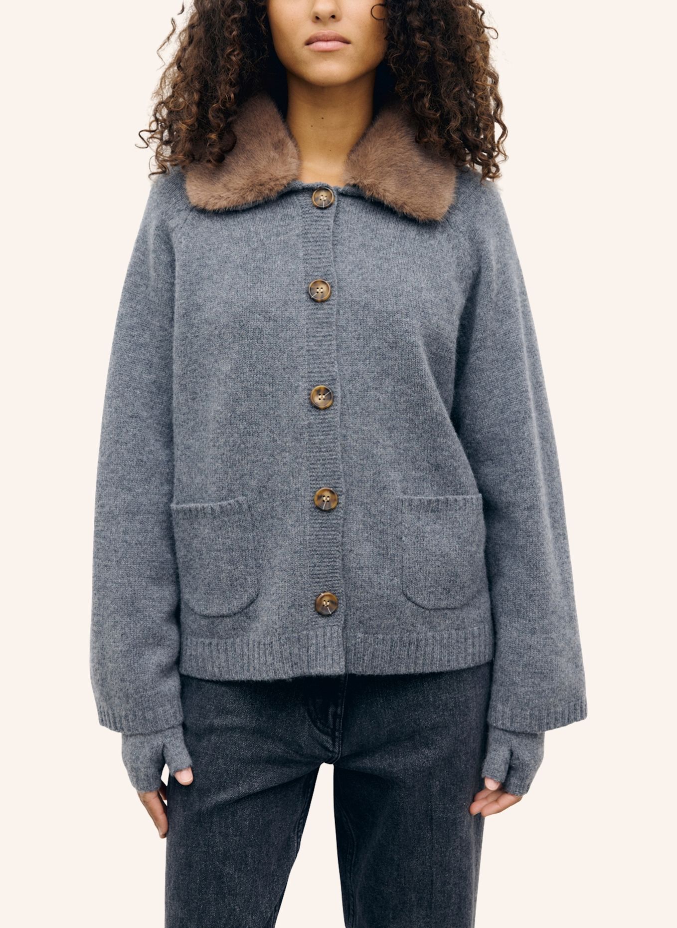GERARD DAREL Strickjacke RHIZA: GRAU