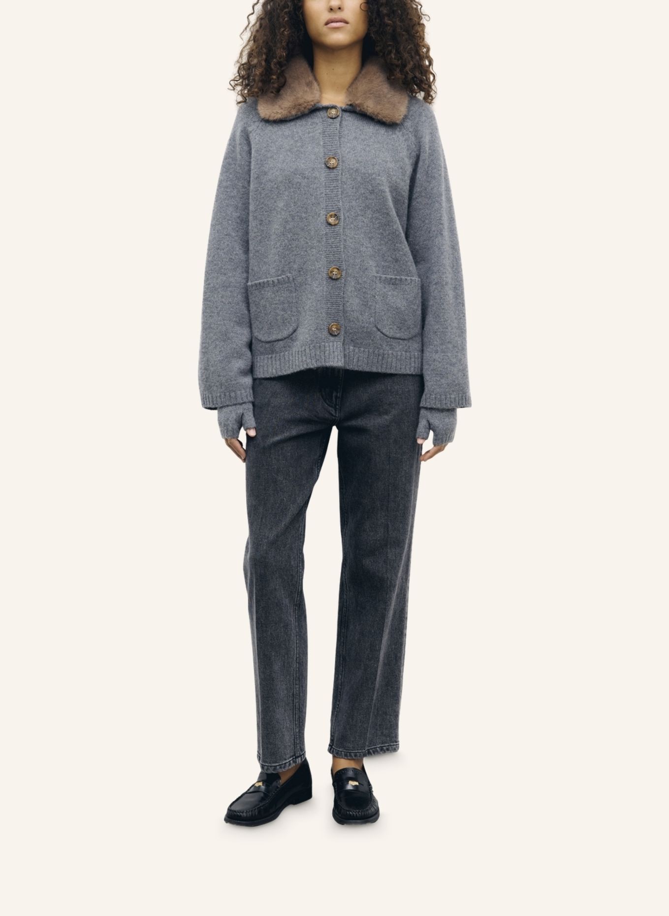 GERARD DAREL Strickjacke RHIZA: GRAU