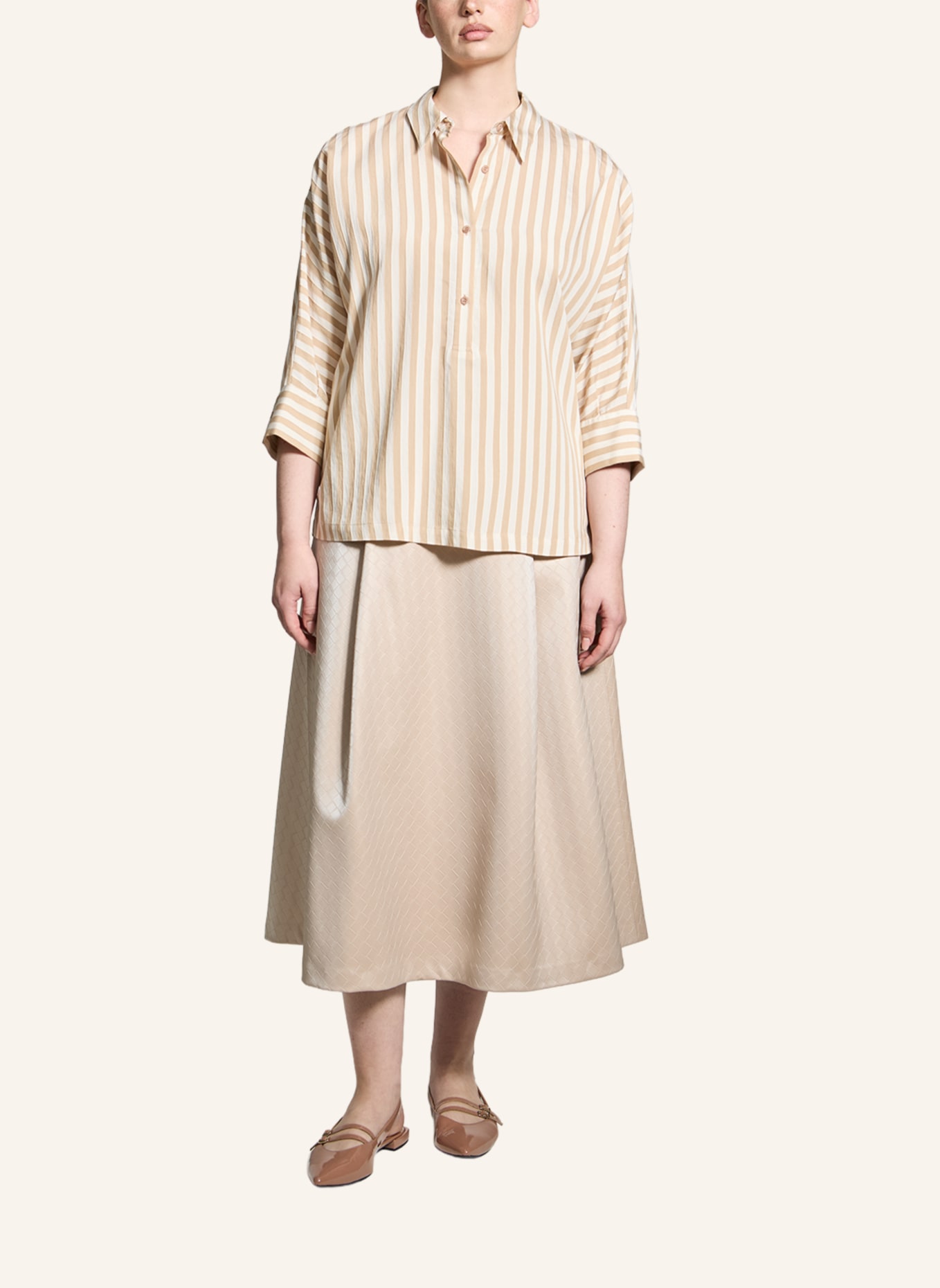 XANDRES Blusen HATIDA: BEIGE/ GRAU