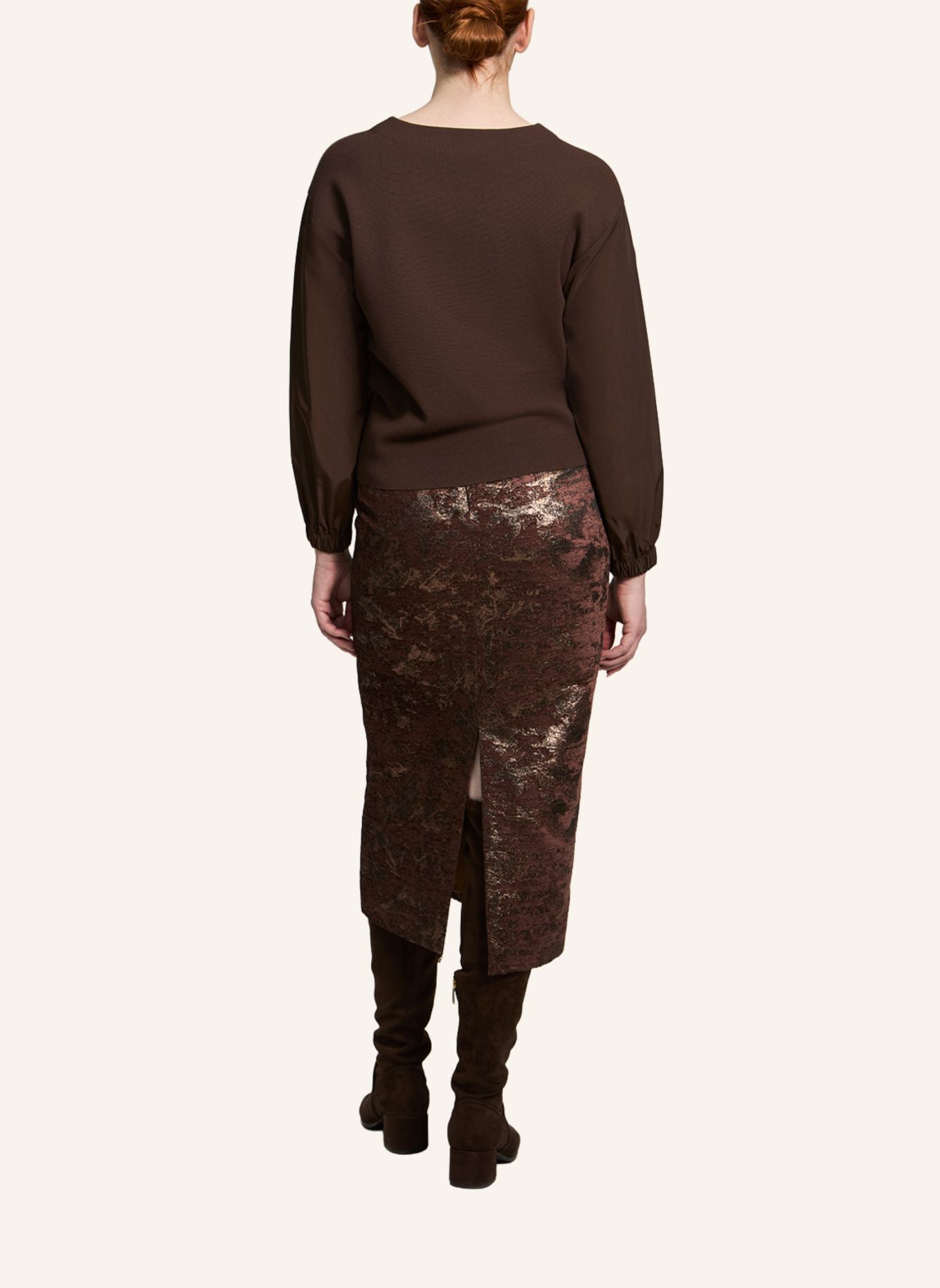 XANDRES Pullover AHLEM: DUNKELBRAUN/ BRAUN