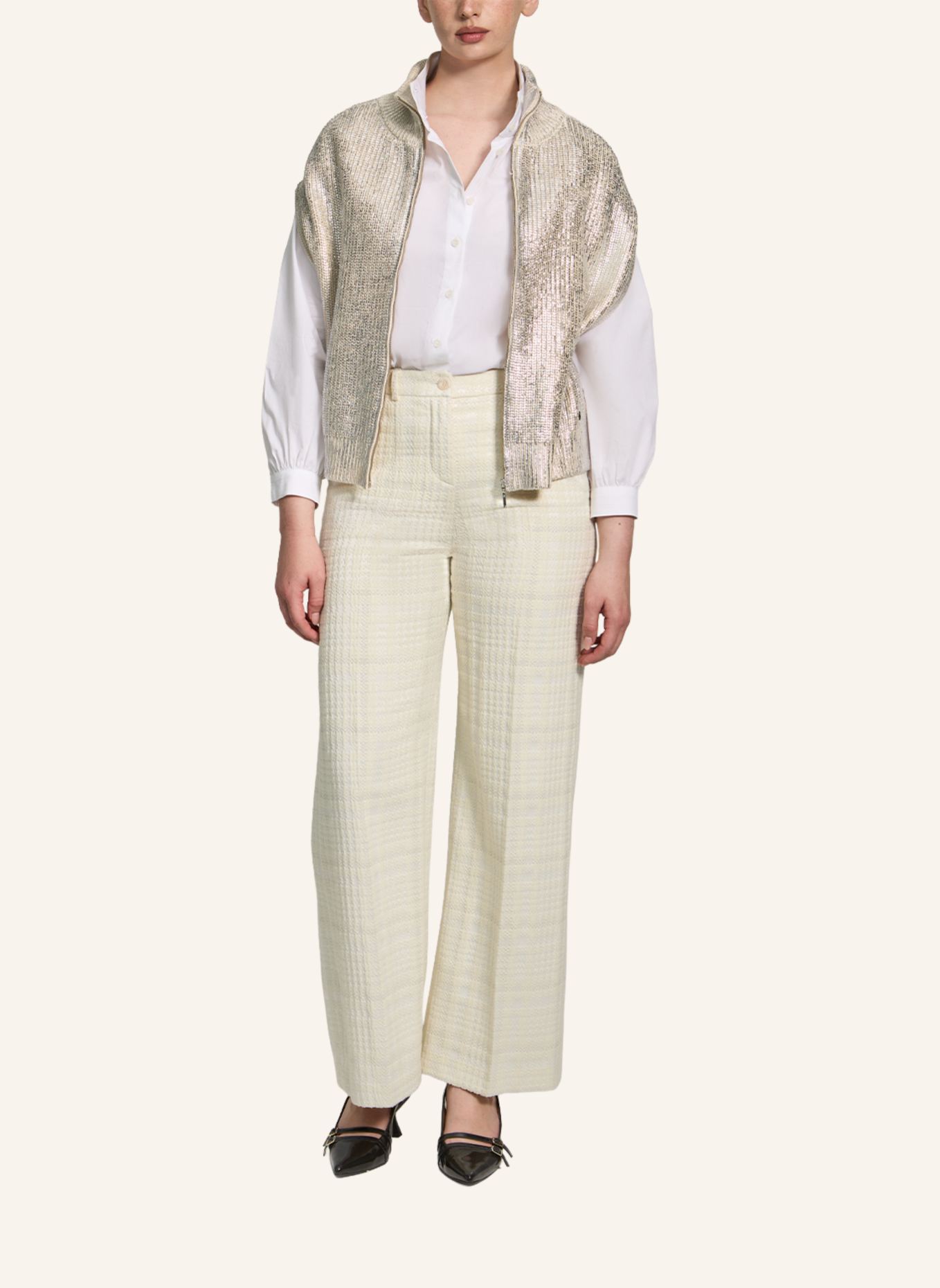 XANDRES Cardigan ROSEMONDE: BEIGE/ CREME