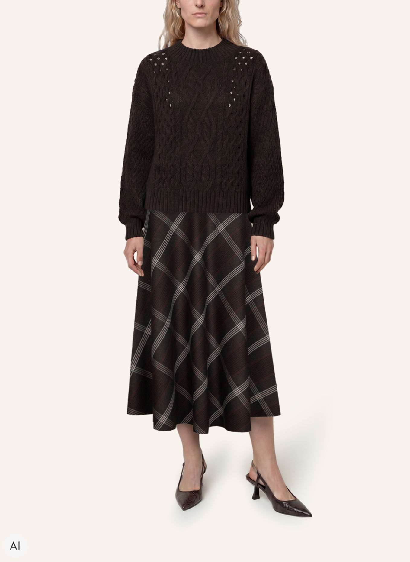 XANDRES Pullover ANEMOON: BRAUN