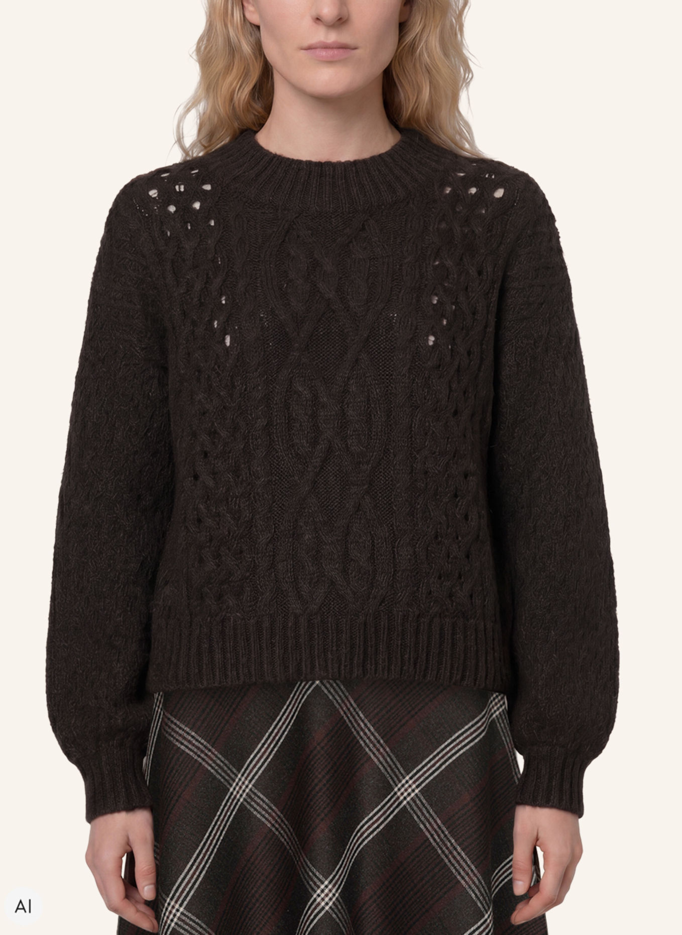 XANDRES Pullover ANEMOON: BRAUN