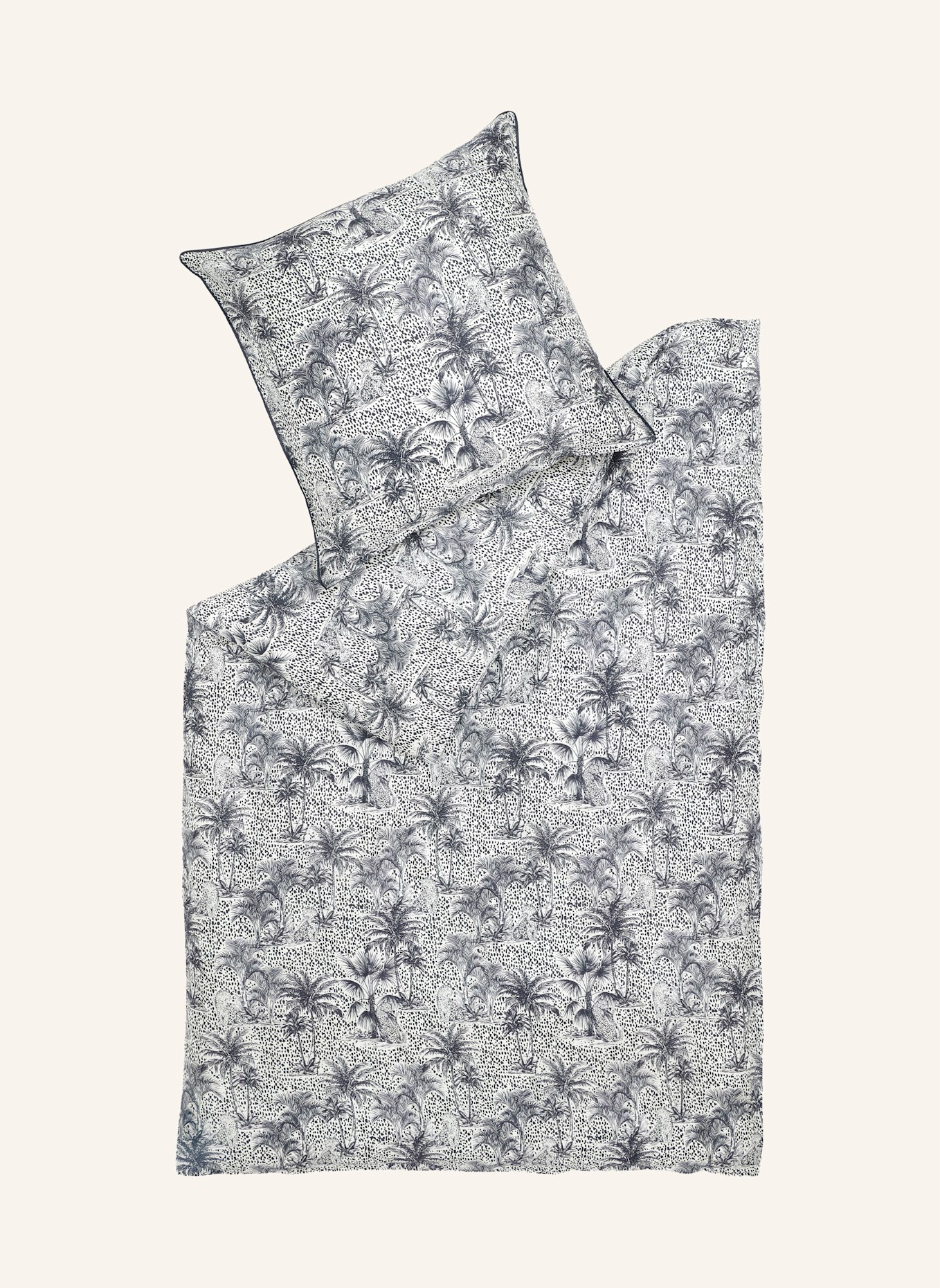 SPORTALM Satin Bettwäsche PALMS: BLAU