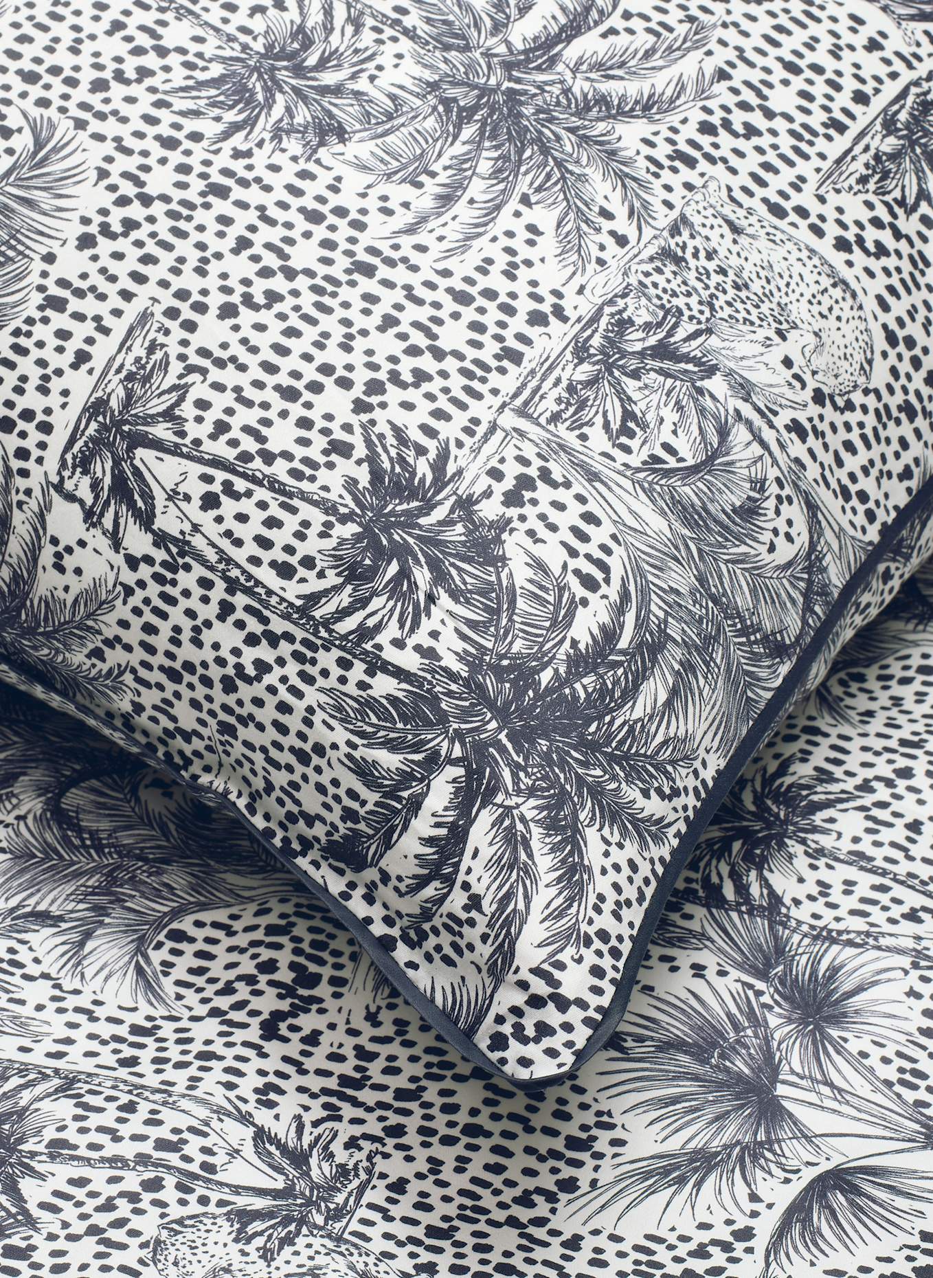 SPORTALM Satin Bettwäsche PALMS: BLAU