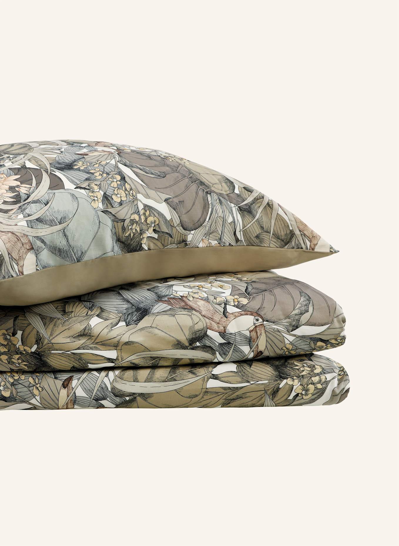 SCHÖNER WOHNEN KOLLEKTION Satin Bettwäsche TOUCAN: BEIGE