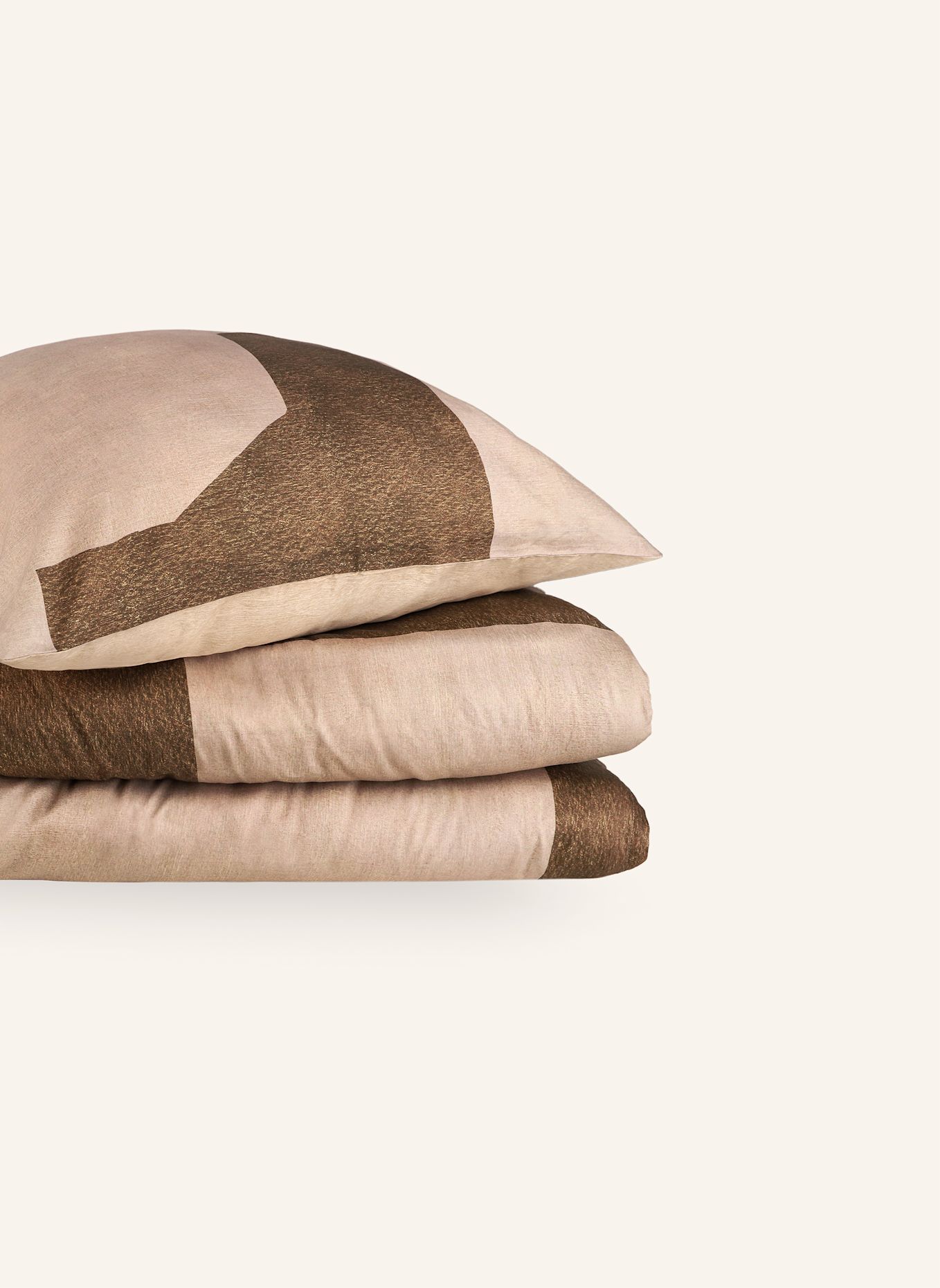 SCHÖNER WOHNEN KOLLEKTION Satijn dekbedovertrekken & hoeslakens PATCH: BEIGE