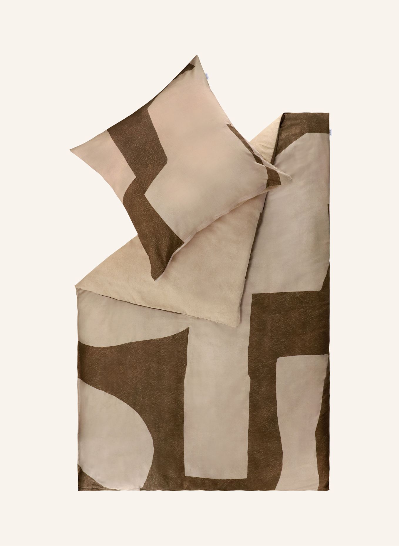 SCHÖNER WOHNEN KOLLEKTION Satijn dekbedovertrekken & hoeslakens PATCH: BEIGE
