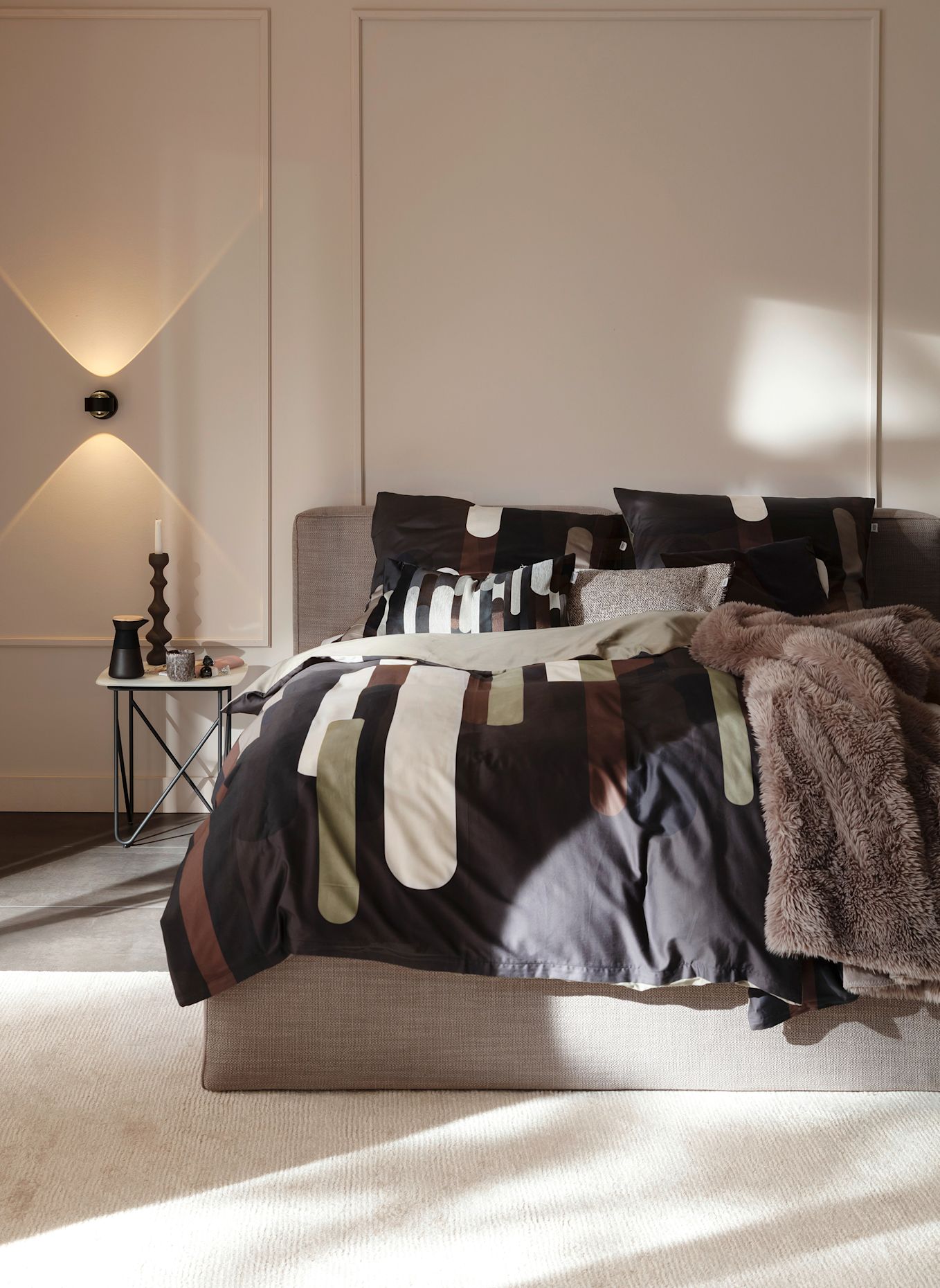SCHÖNER WOHNEN KOLLEKTION Satin Bettwäsche GROOVE: DUNKELGRAU
