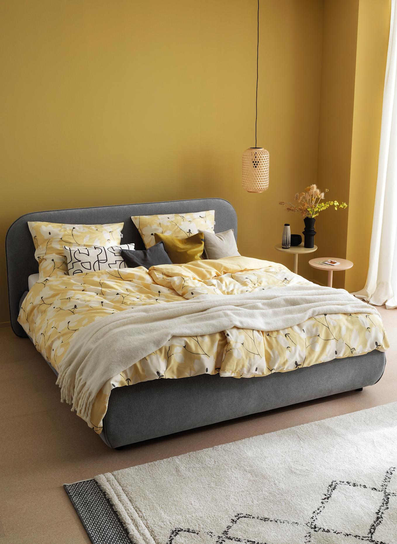 SCHÖNER WOHNEN KOLLEKTION Satin Bettwäsche FLEUR: GELB