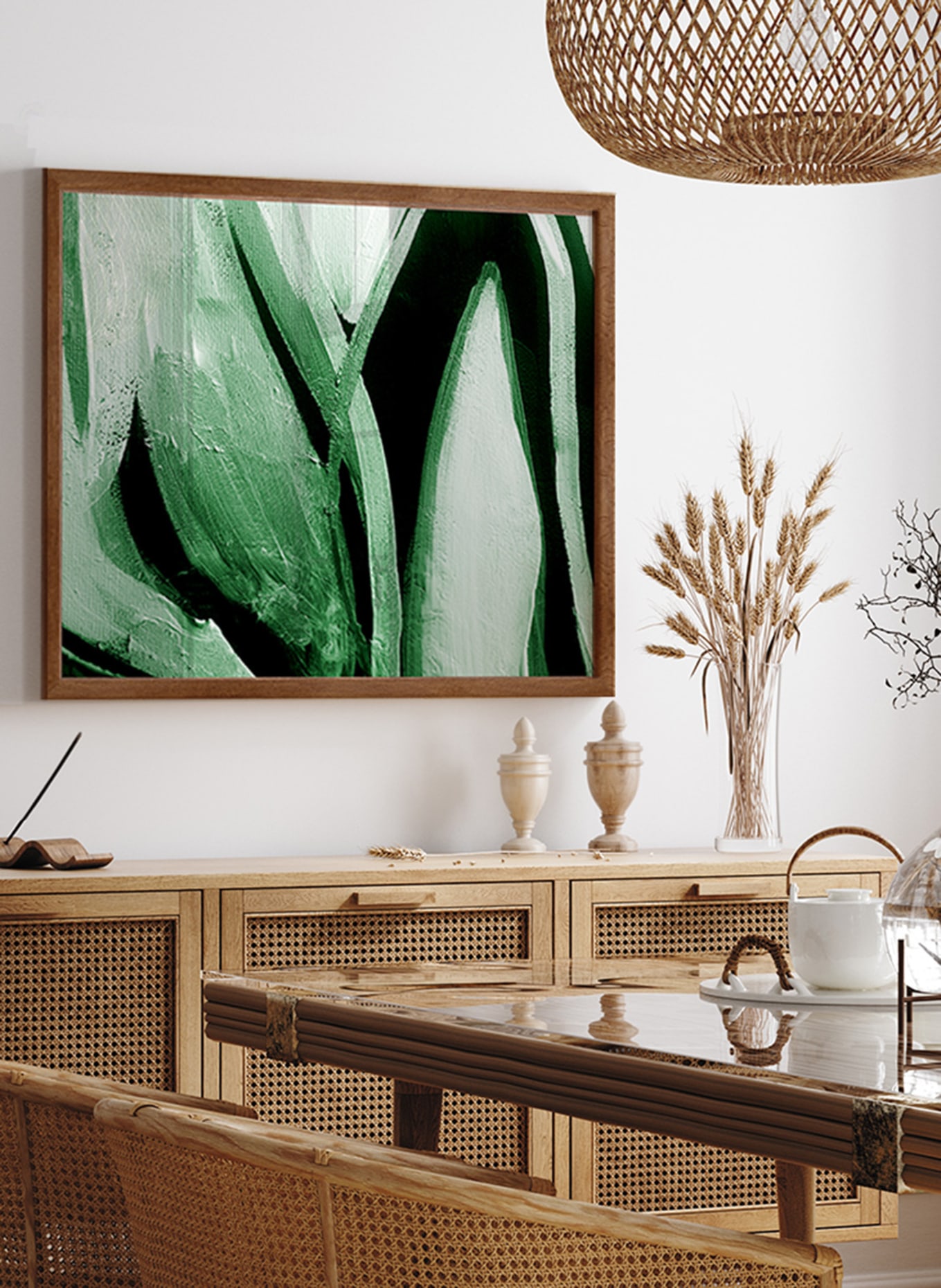 ANY IMAGE Wandbild ABSTRAKTES GRÜN mit Rahmen, Farbe: BRAUN (Bild 4)