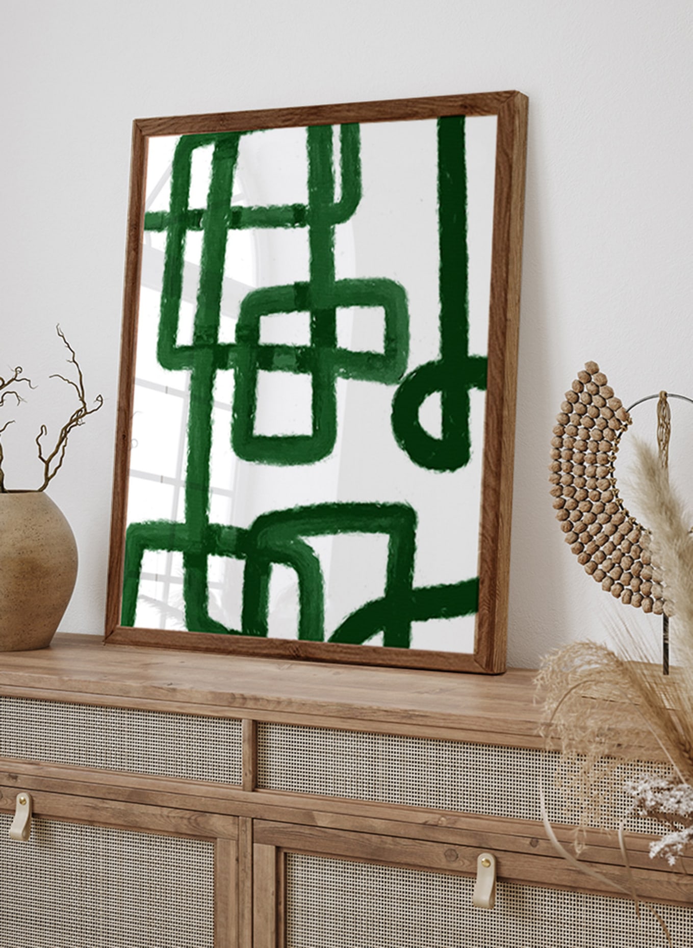 ANY IMAGE Wandbild GRÜNES LABYRINTH mit Rahmen, Farbe: BRAUN (Bild 4)