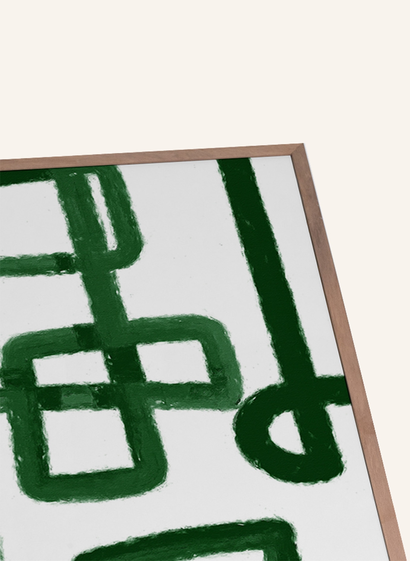 ANY IMAGE Wandbild GRÜNES LABYRINTH mit Rahmen, Farbe: BRAUN (Bild 2)