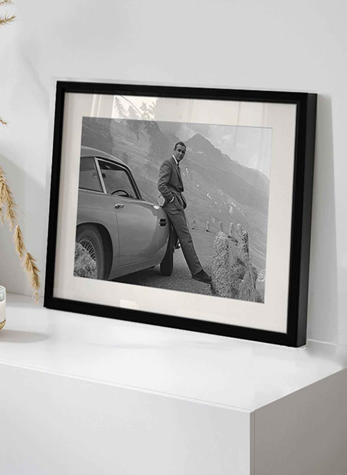 JACOB BADEN "SEAN CONNERY ON THE SET OF GOLDFINGER" Framed wall art: BLACK