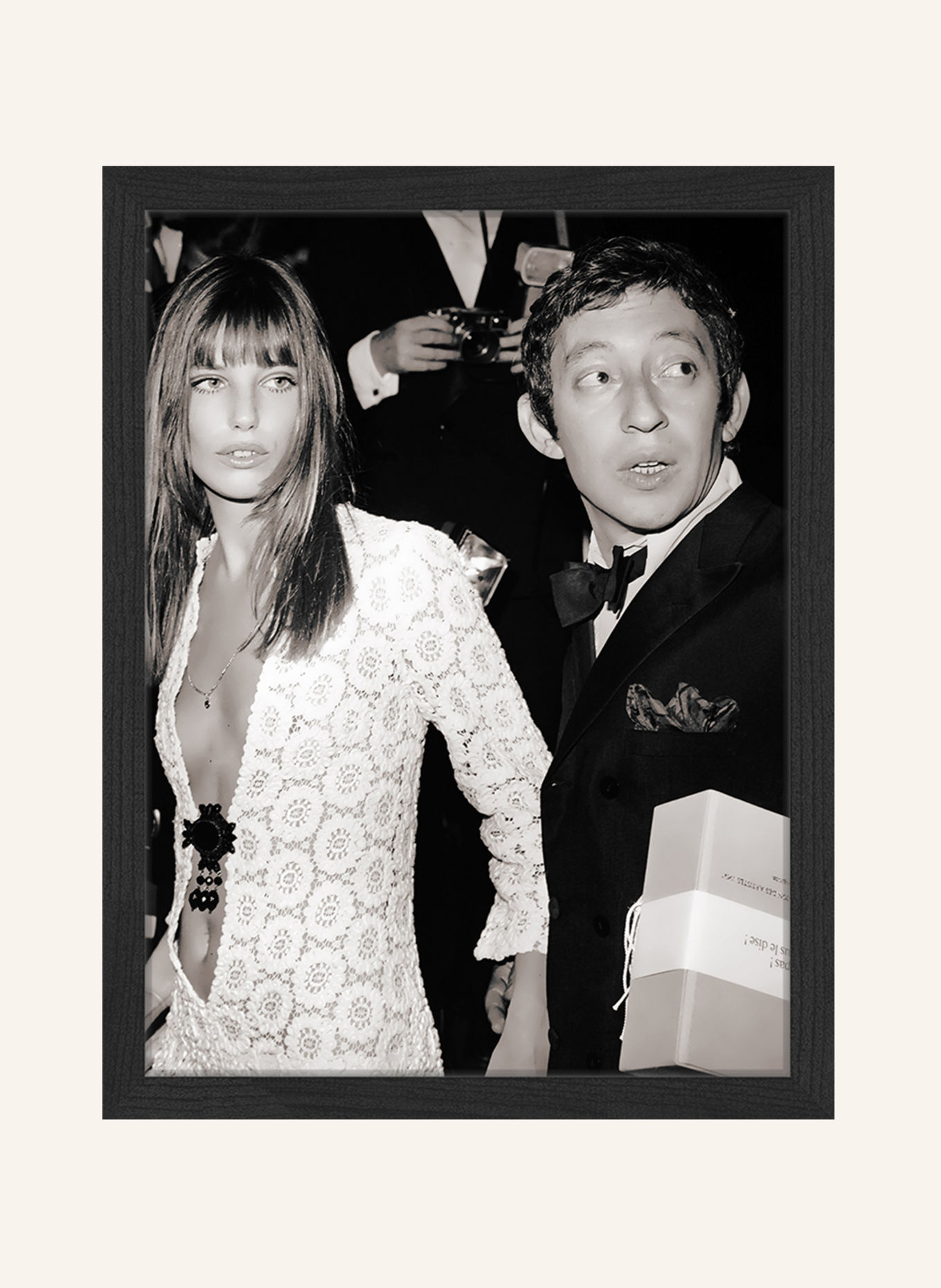 JACOB BADEN Wandbild SERGE GAINSBOURG & JANE BIRKIN mit Rahmen: SCHWARZ