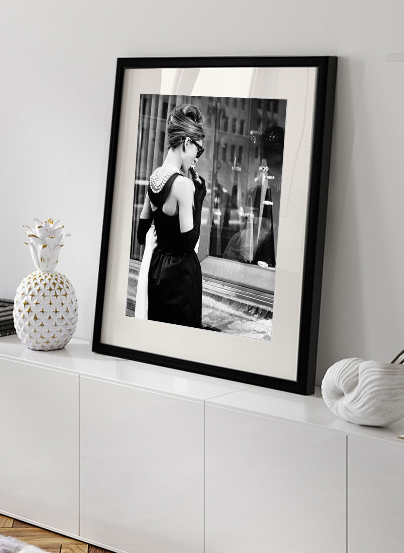 Liv Corday "Breakfast at Tiffany's" Framed wall art: BLACK
