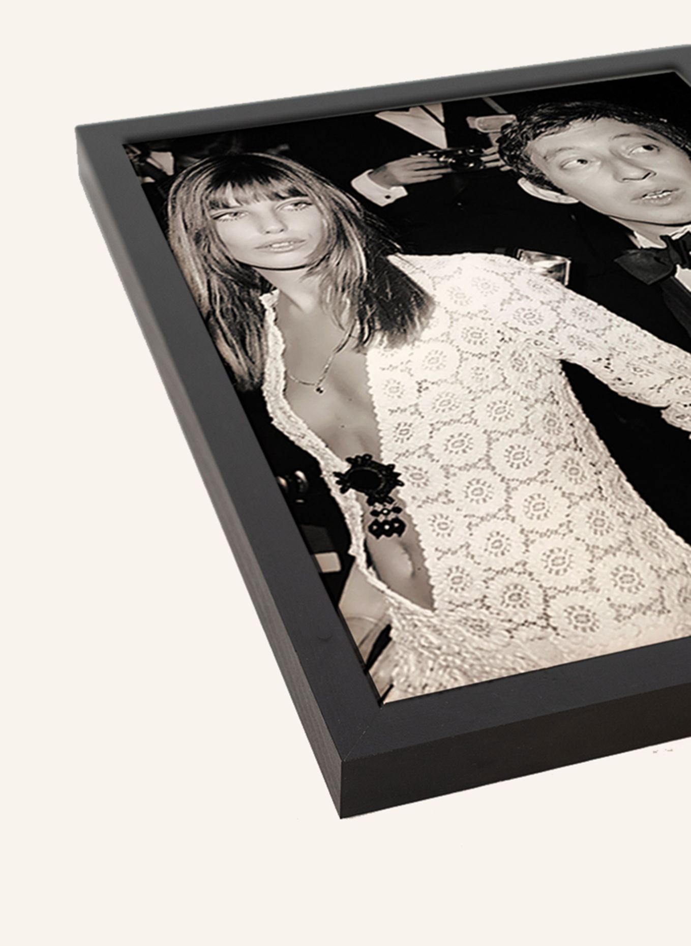 JACOB BADEN Wandbild SERGE GAINSBOURG & JANE BIRKIN mit Rahmen: SCHWARZ