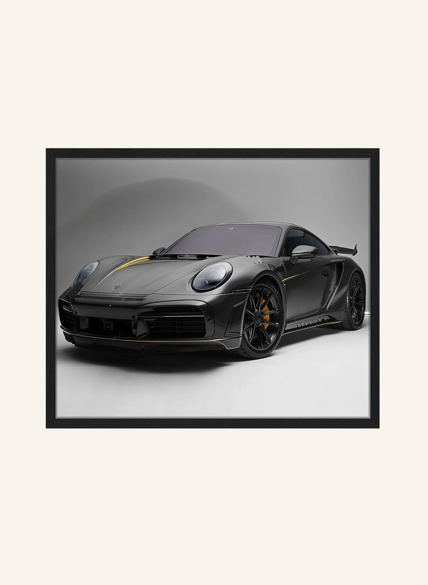 JACOB BADEN Wandbild PORSCHE 911 TURBO S 995 mit Rahmen, Farbe: SCHWARZ (Bild 1)