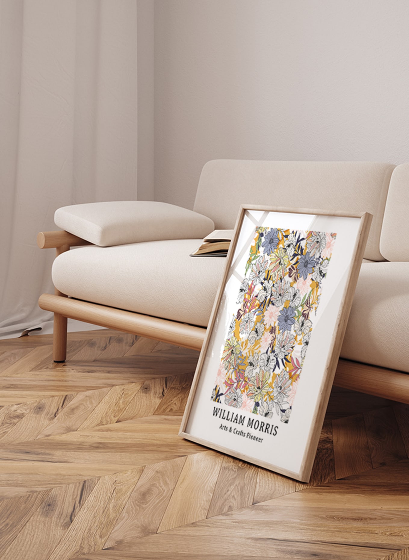 ANY IMAGE Wandbild WILLIAM MORRIS mit Rahmen, Farbe: ECRU (Bild 4)
