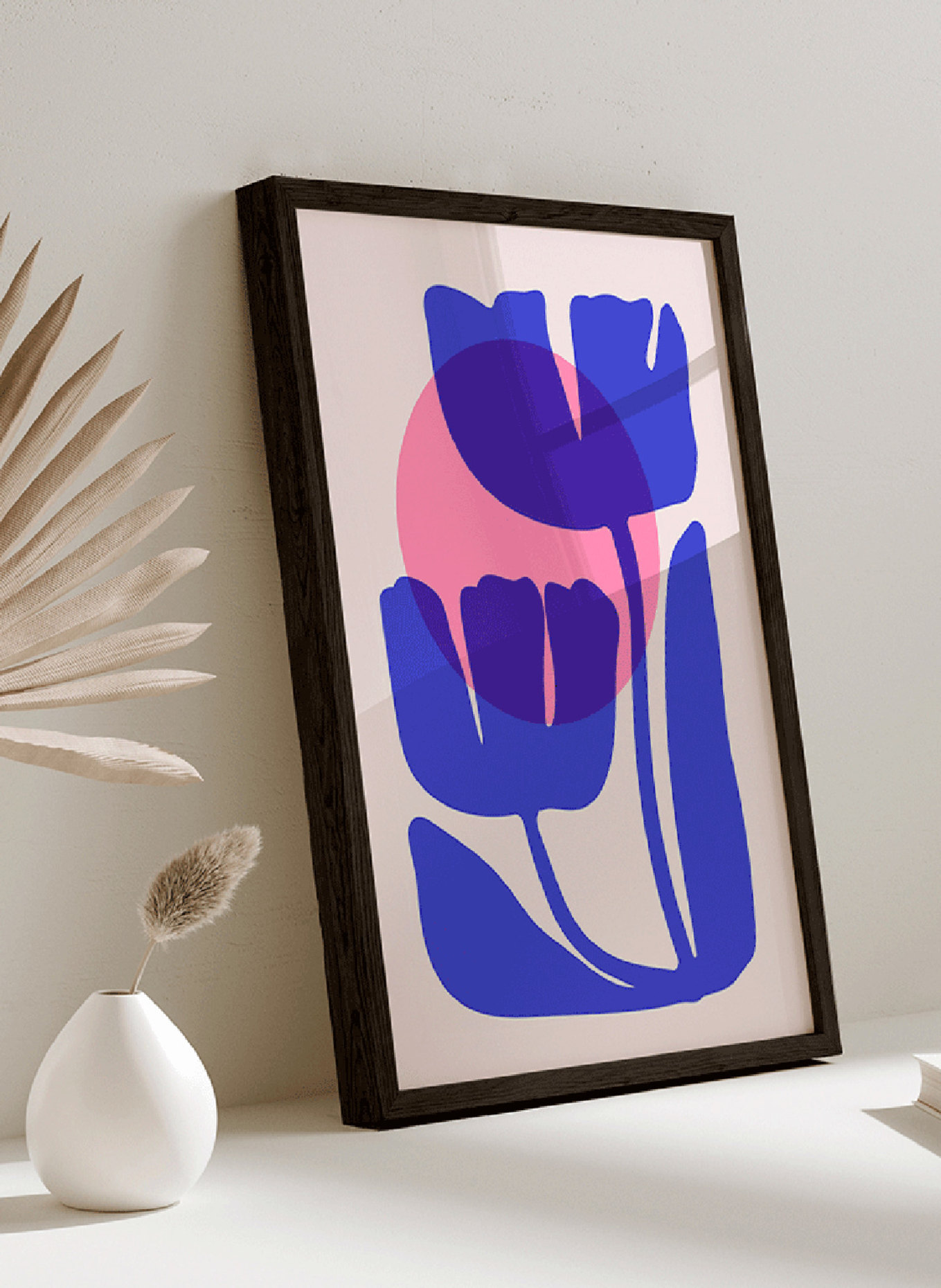 Liv Corday Wandbild BLAUE BLUMENILLUSTRATION mit Rahmen, Farbe: SCHWARZ (Bild 4)