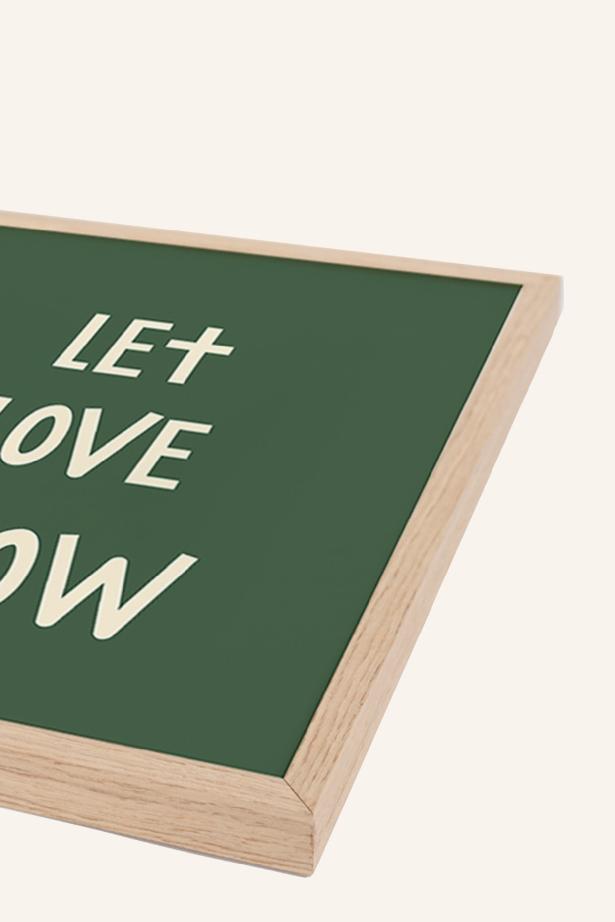 ANY IMAGE Wandbild LET LOVE GROW mit Rahmen: HELLBRAUN