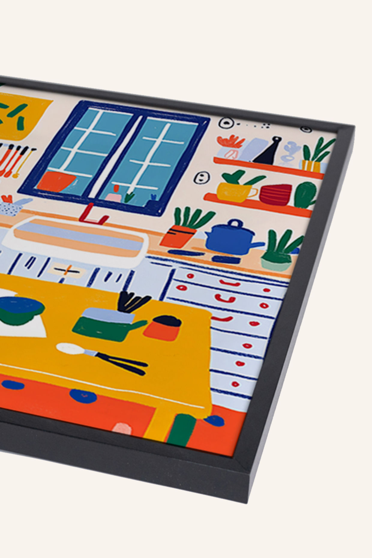 Liv Corday Wandbild BUNTE KÜCHE mit Rahmen: SCHWARZ