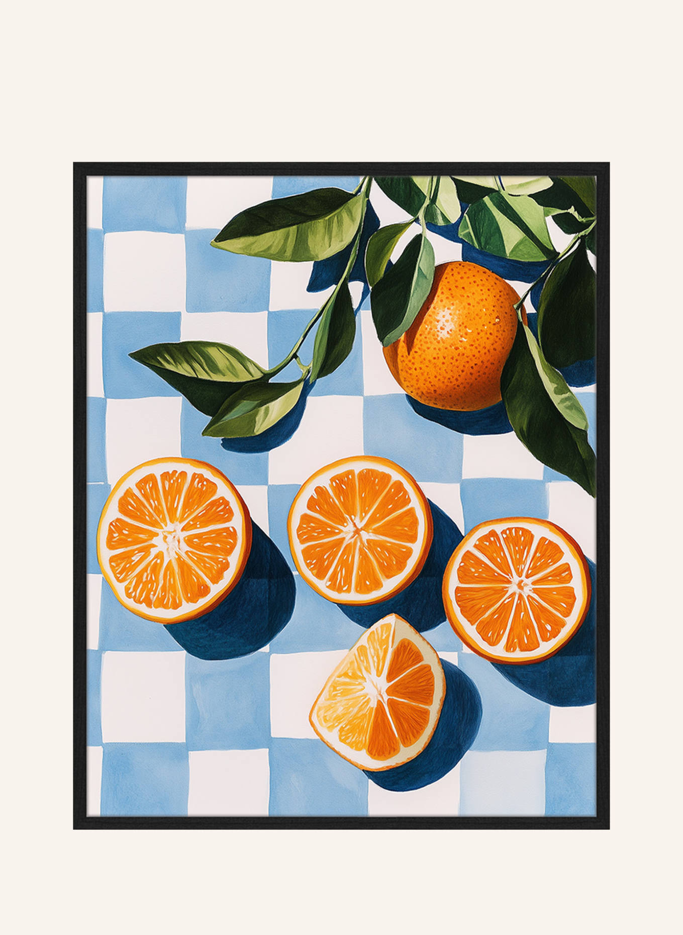 Liv Corday Wandbild ORANGEN mit Rahmen: SCHWARZ