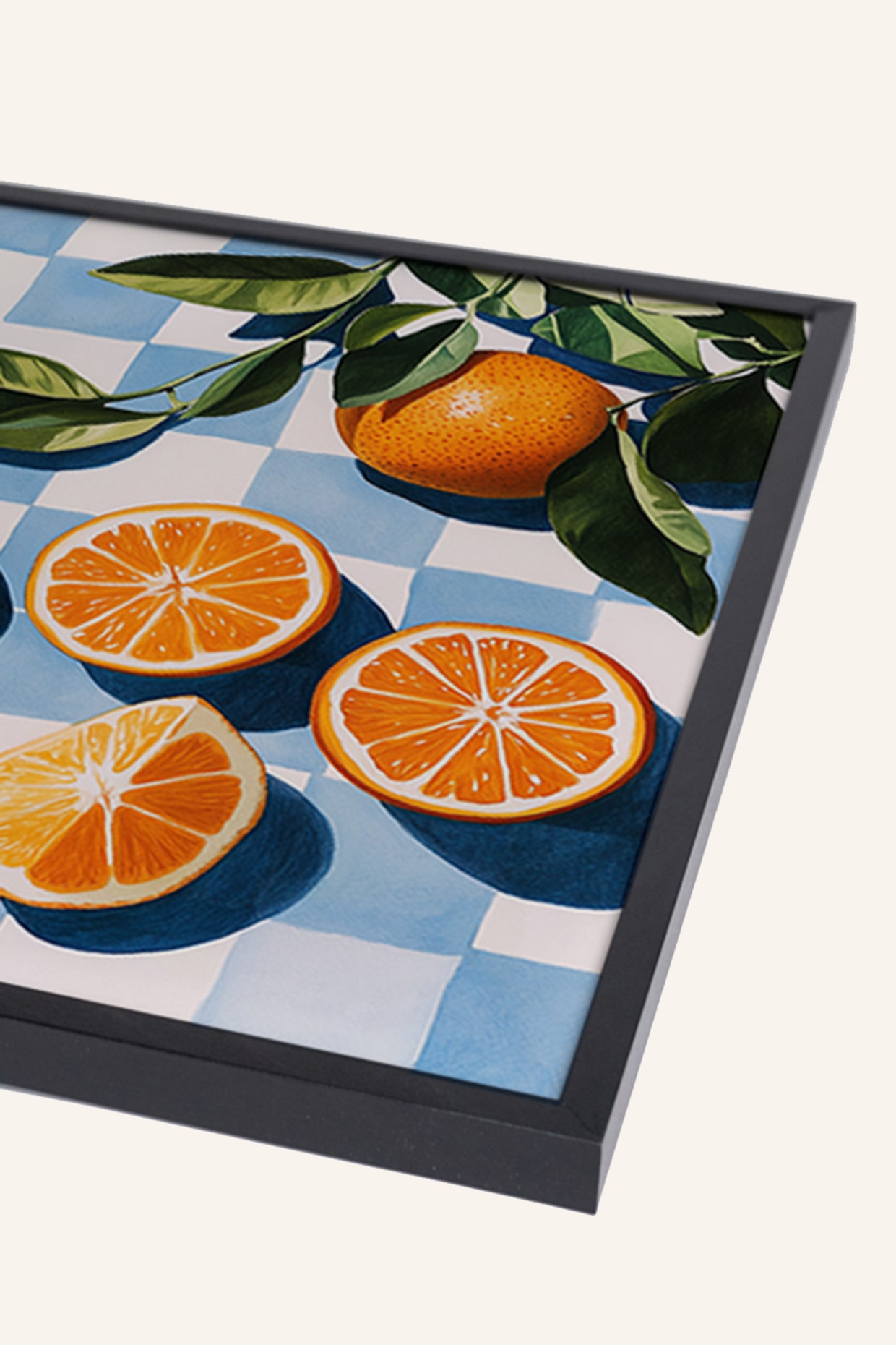 Liv Corday Wandbild ORANGEN mit Rahmen: SCHWARZ