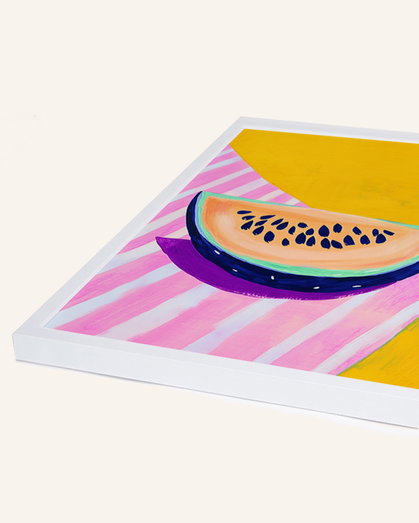 Liv Corday Wandbild WASSERMELONE mit Rahmen: WEISS