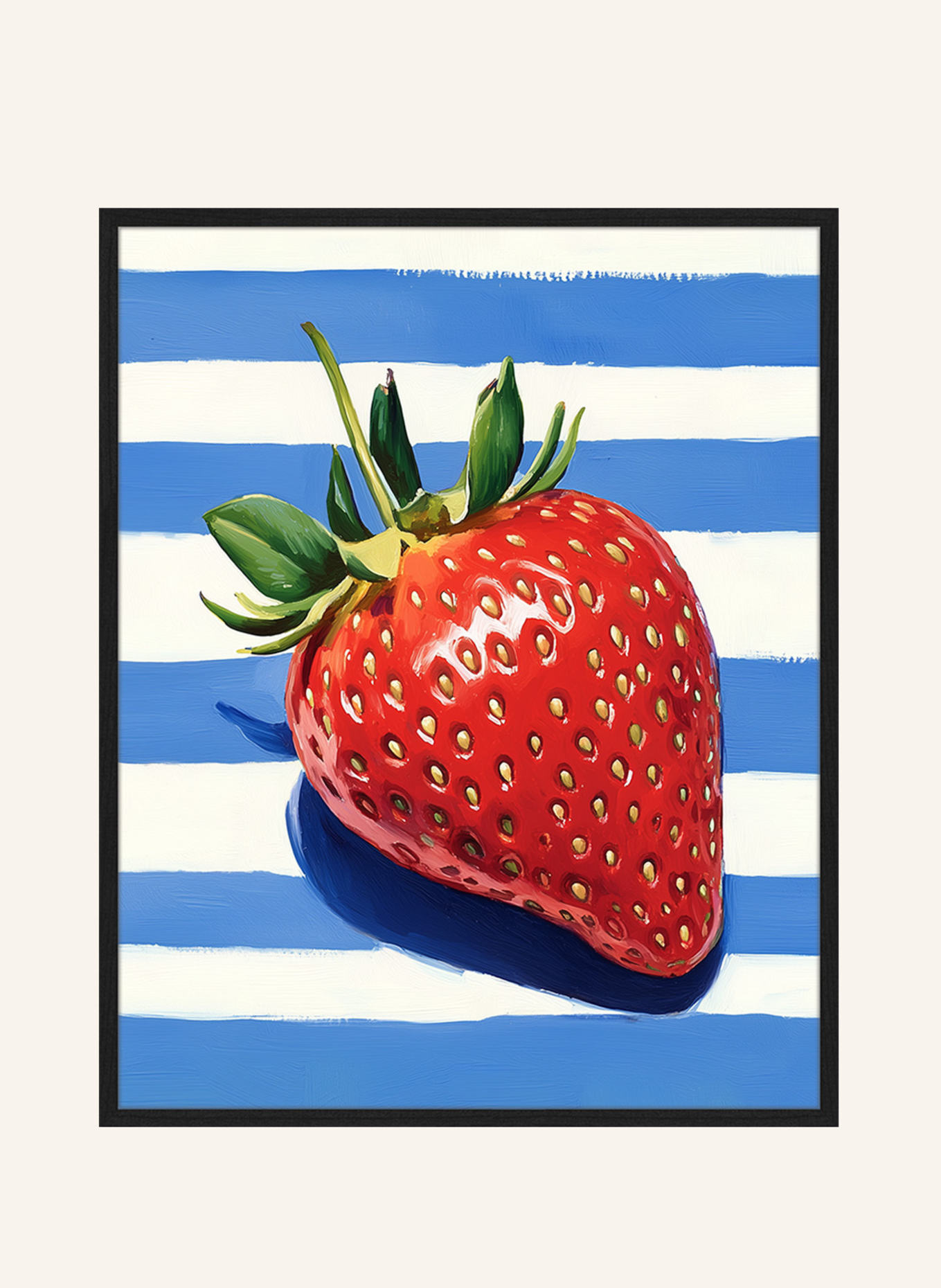 Liv Corday Wandbild ERDBEERE mit Rahmen: SCHWARZ