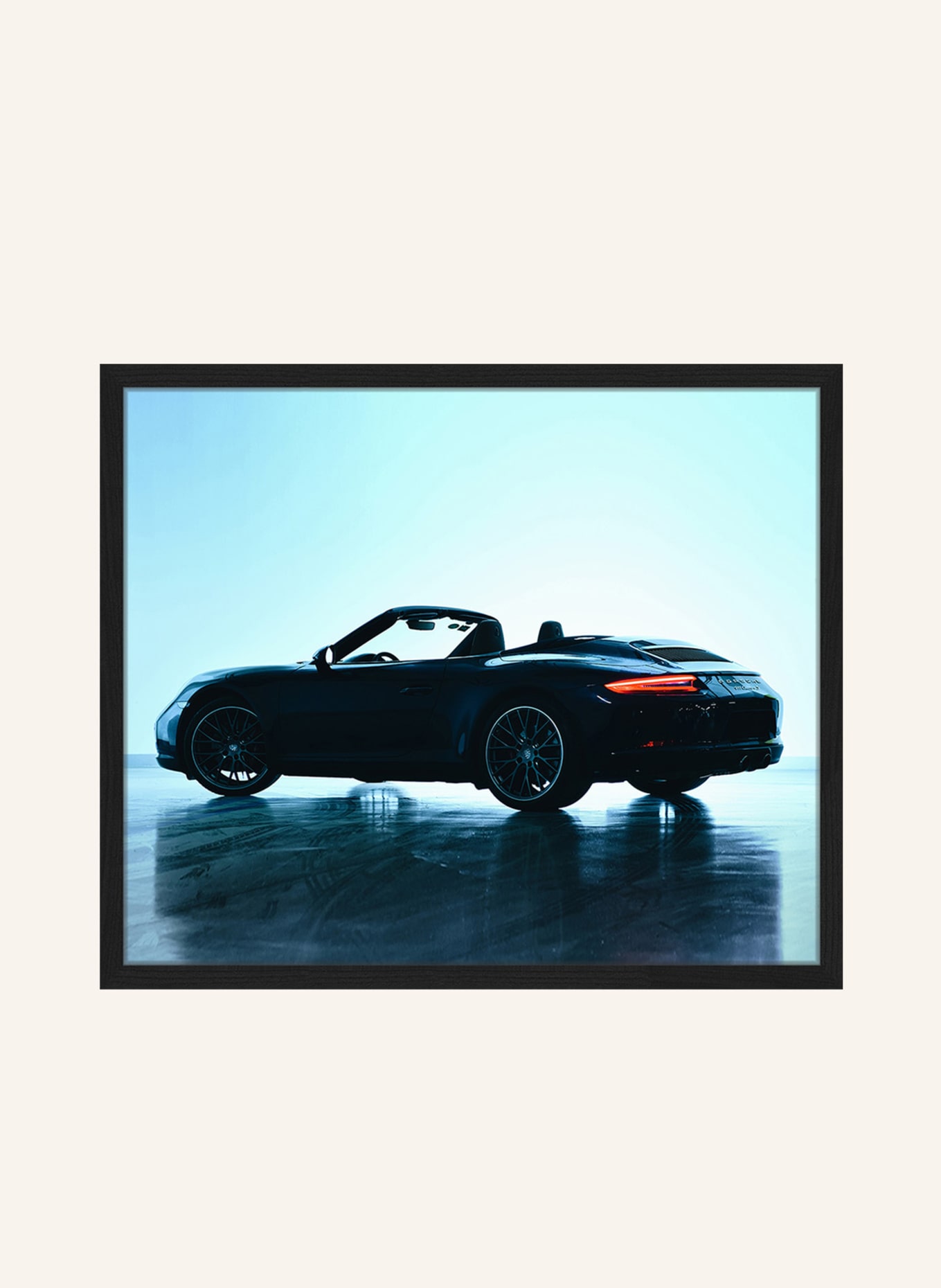 JACOB BADEN Wandbild PORSCHE 911 CARRERA S mit Rahmen: SCHWARZ