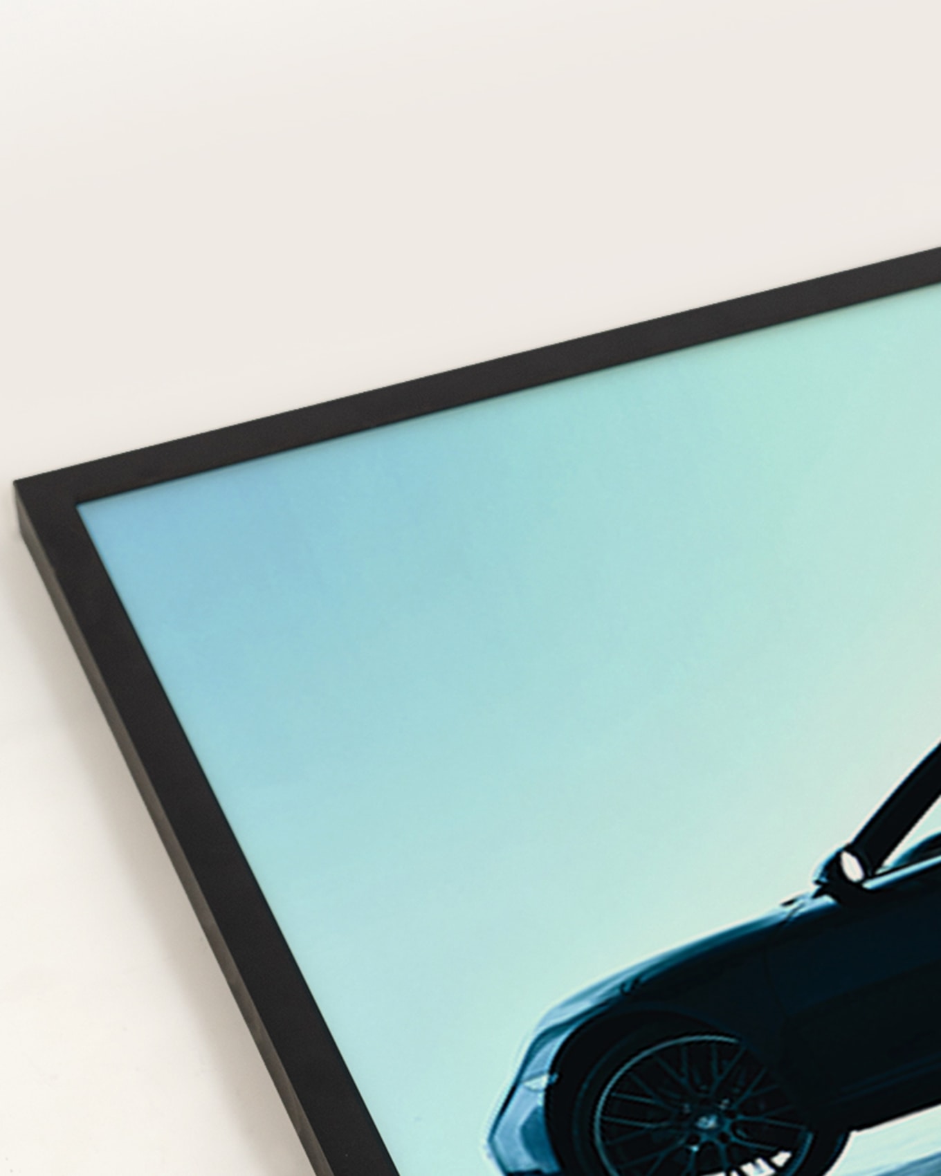 JACOB BADEN Wandbild PORSCHE 911 CARRERA S mit Rahmen: SCHWARZ