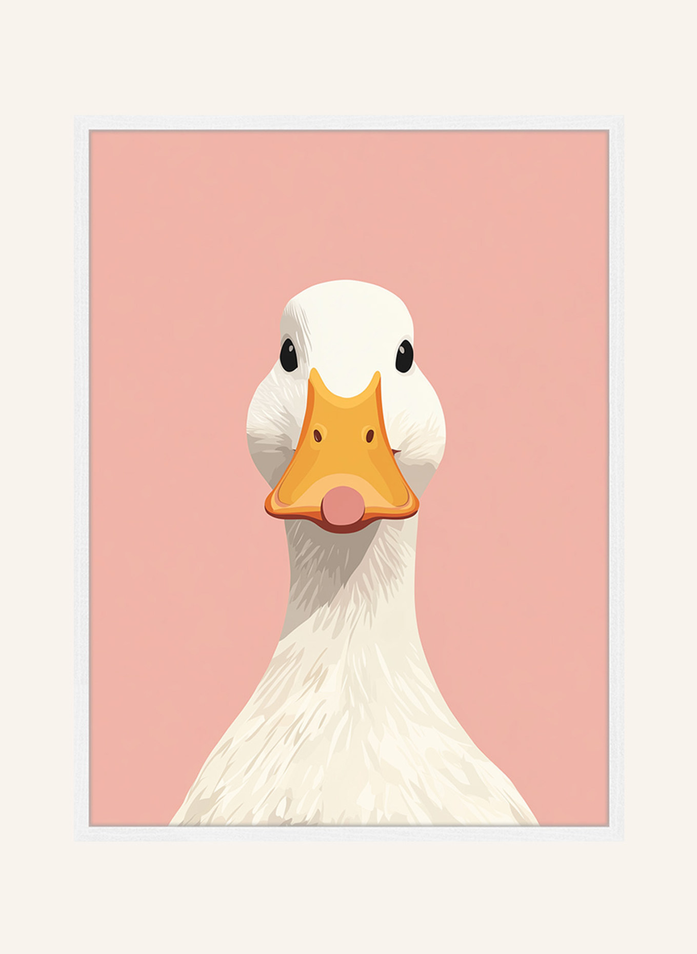 Liv Corday Wandbild DUCK FACE mit Rahmen: WEISS