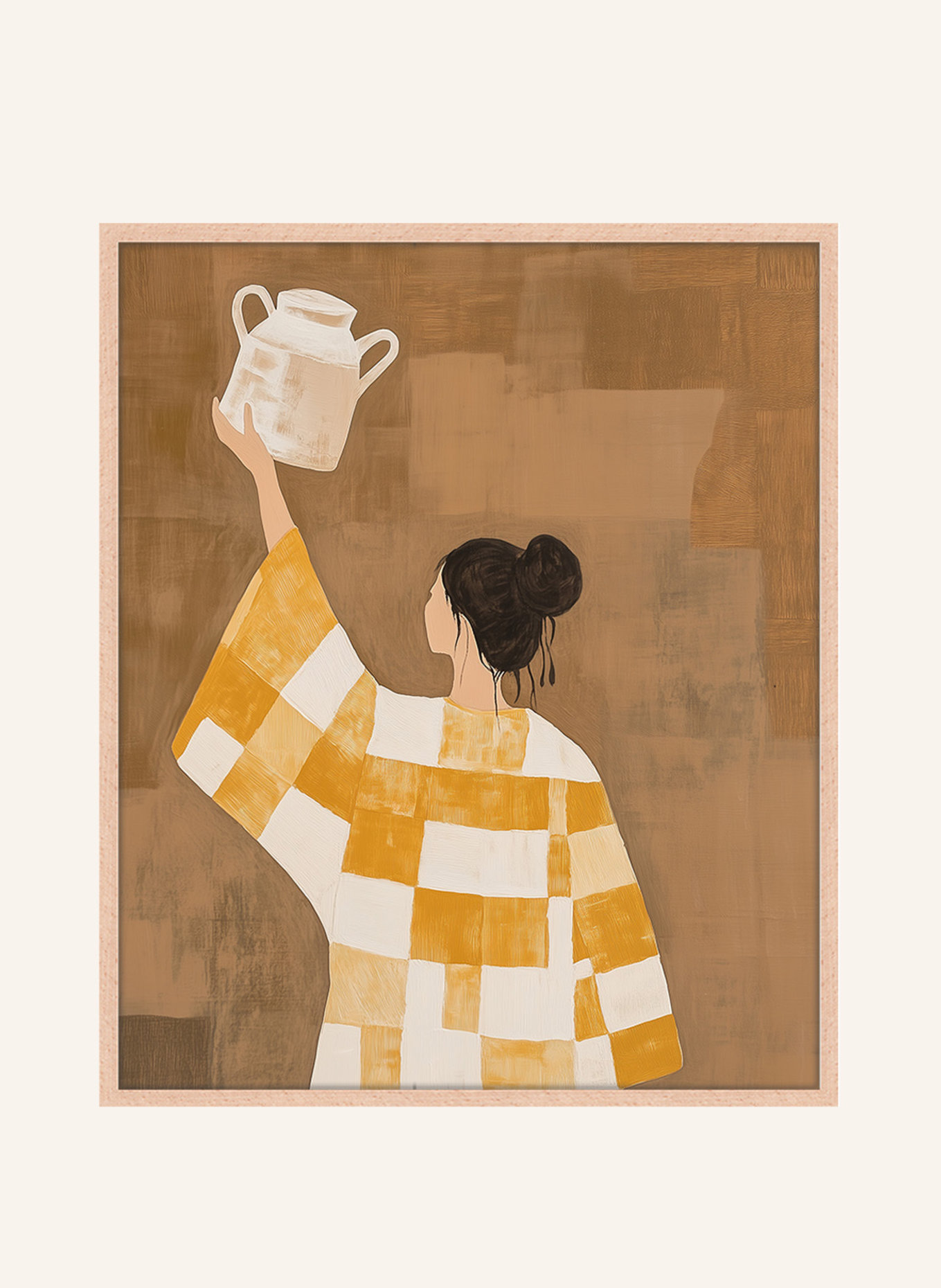 ANY IMAGE Wandbild JAPANDI-STIL mit Rahmen: HELLBRAUN