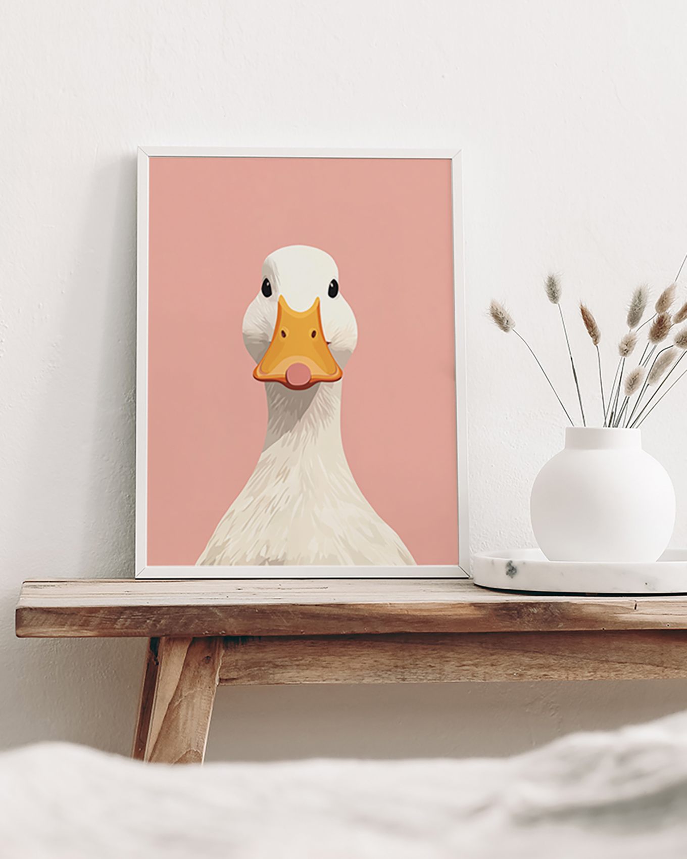 Liv Corday Wandbild DUCK FACE mit Rahmen: WEISS