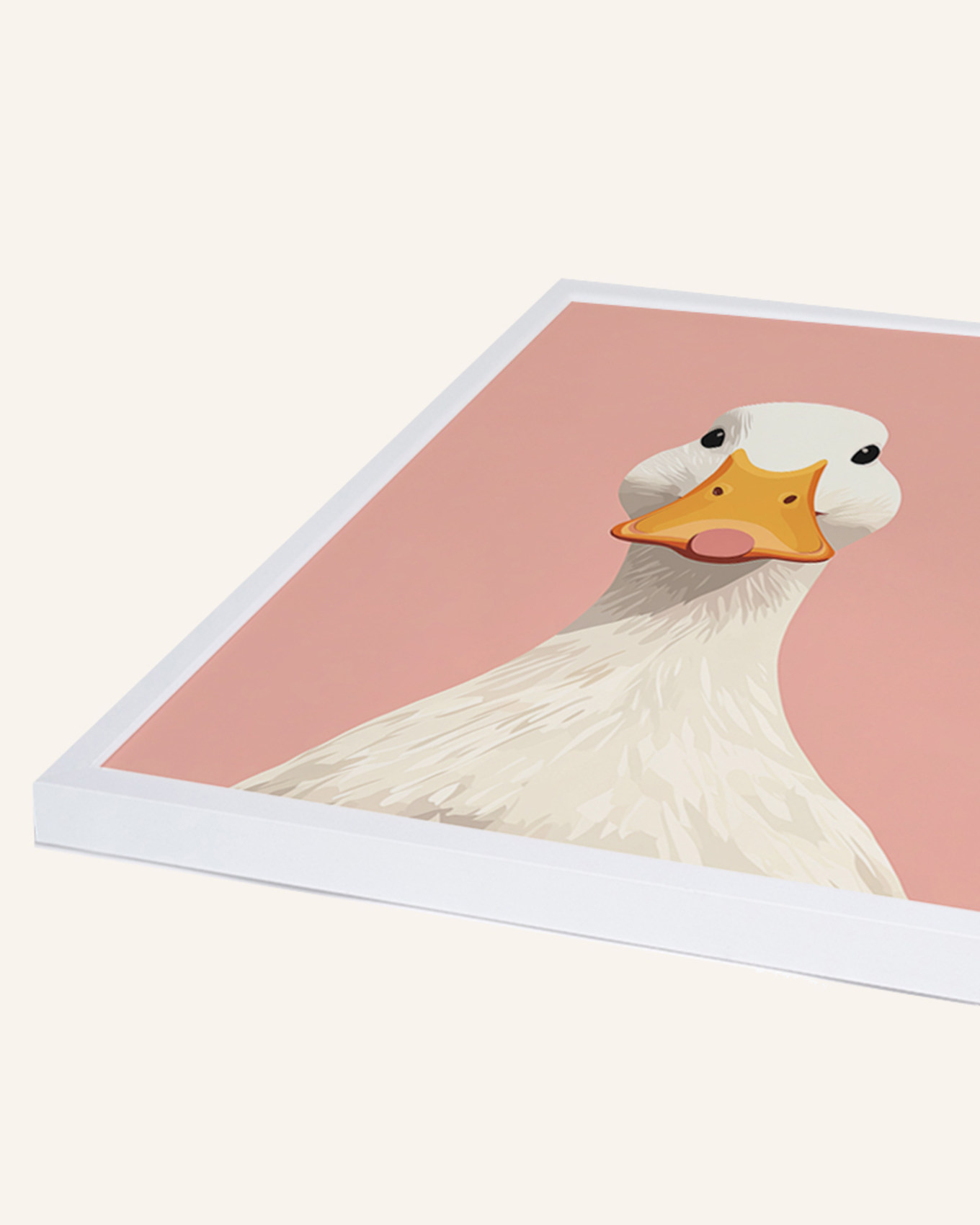 Liv Corday Wandbild DUCK FACE mit Rahmen: WEISS