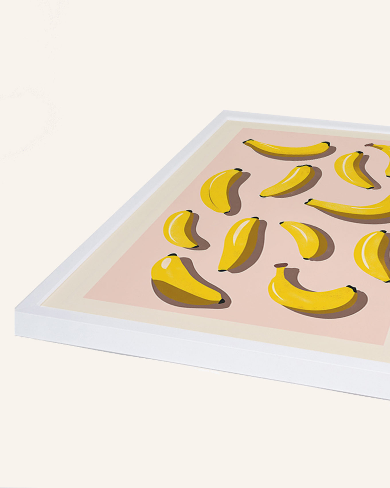 Liv Corday Wandbild BANANEN mit Rahmen: WEISS