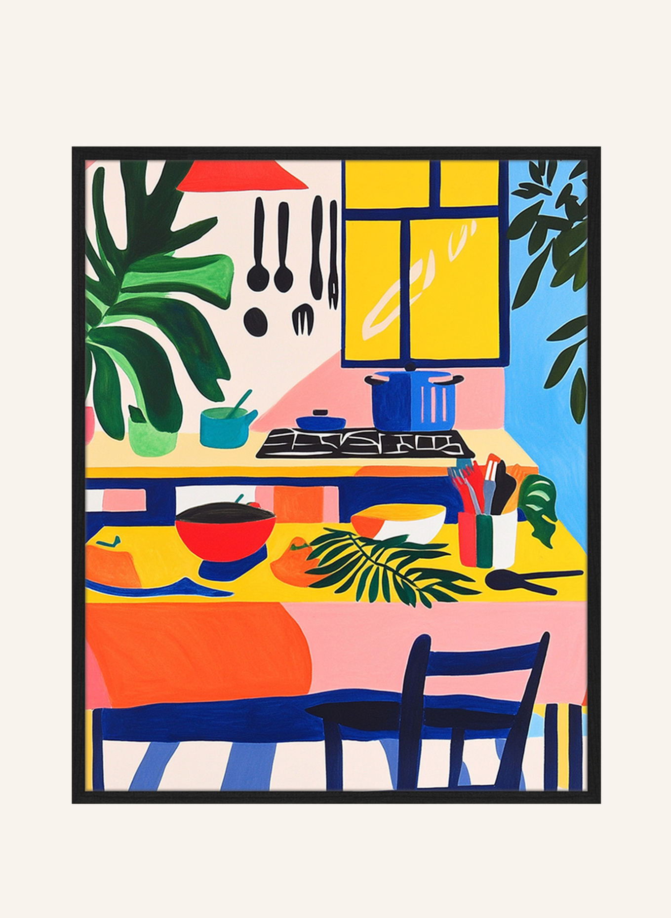 Liv Corday Wandbild MEINE BUNTE KÜCHE mit Rahmen: SCHWARZ