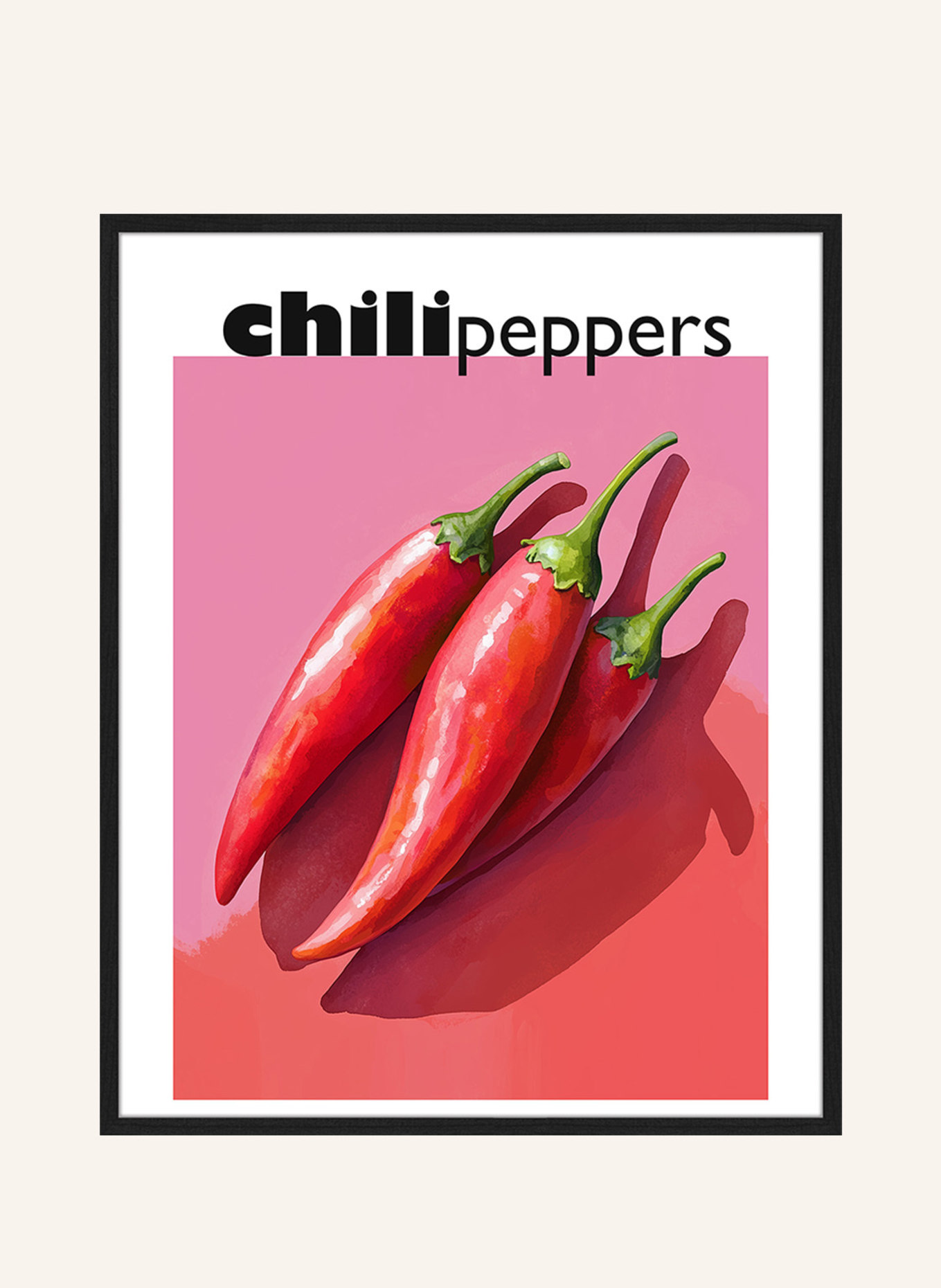 Liv Corday Wandbild CHILISCHOTEN mit Rahmen: SCHWARZ