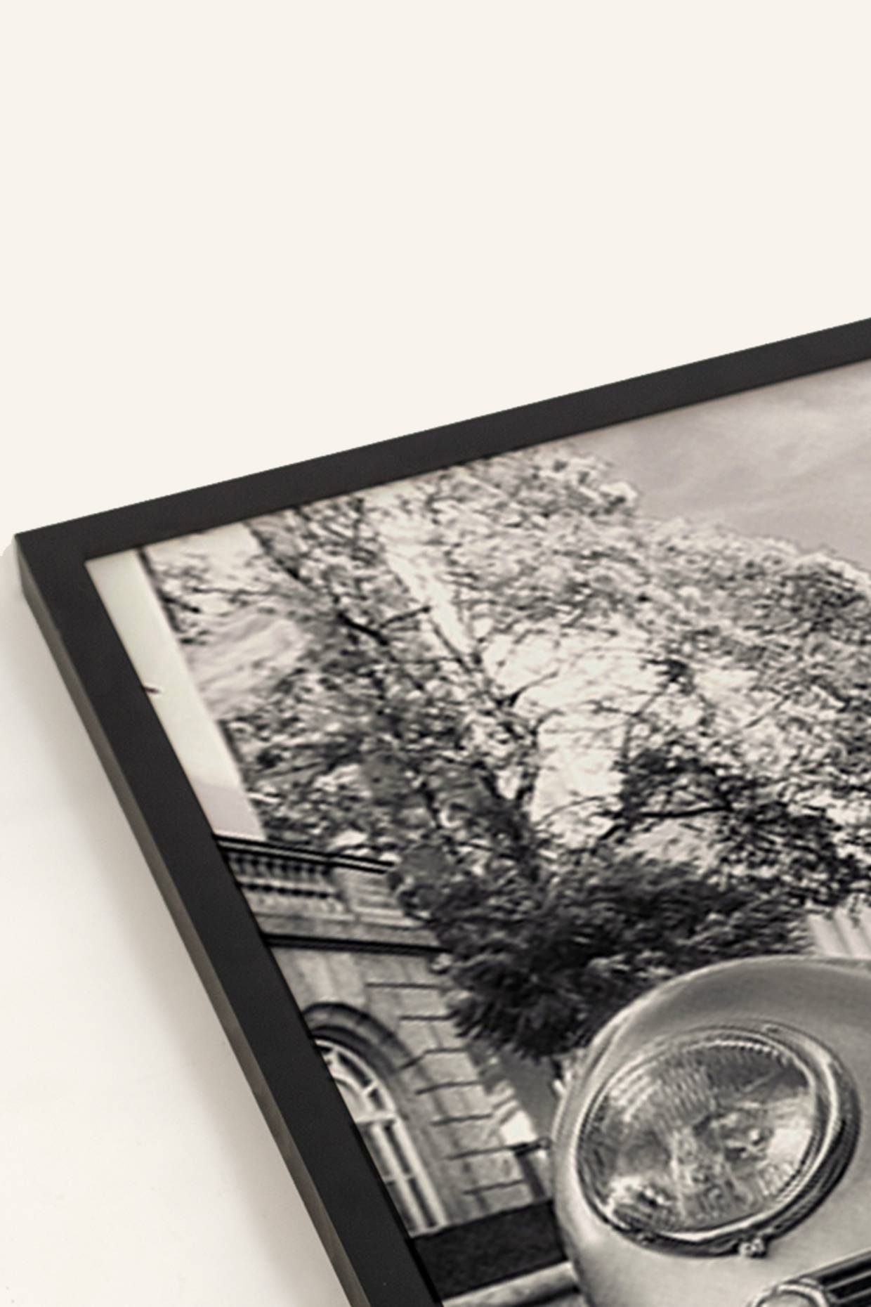 JACOB BADEN Wandbild KLASSISCHER PORSCHE mit Rahmen: SCHWARZ