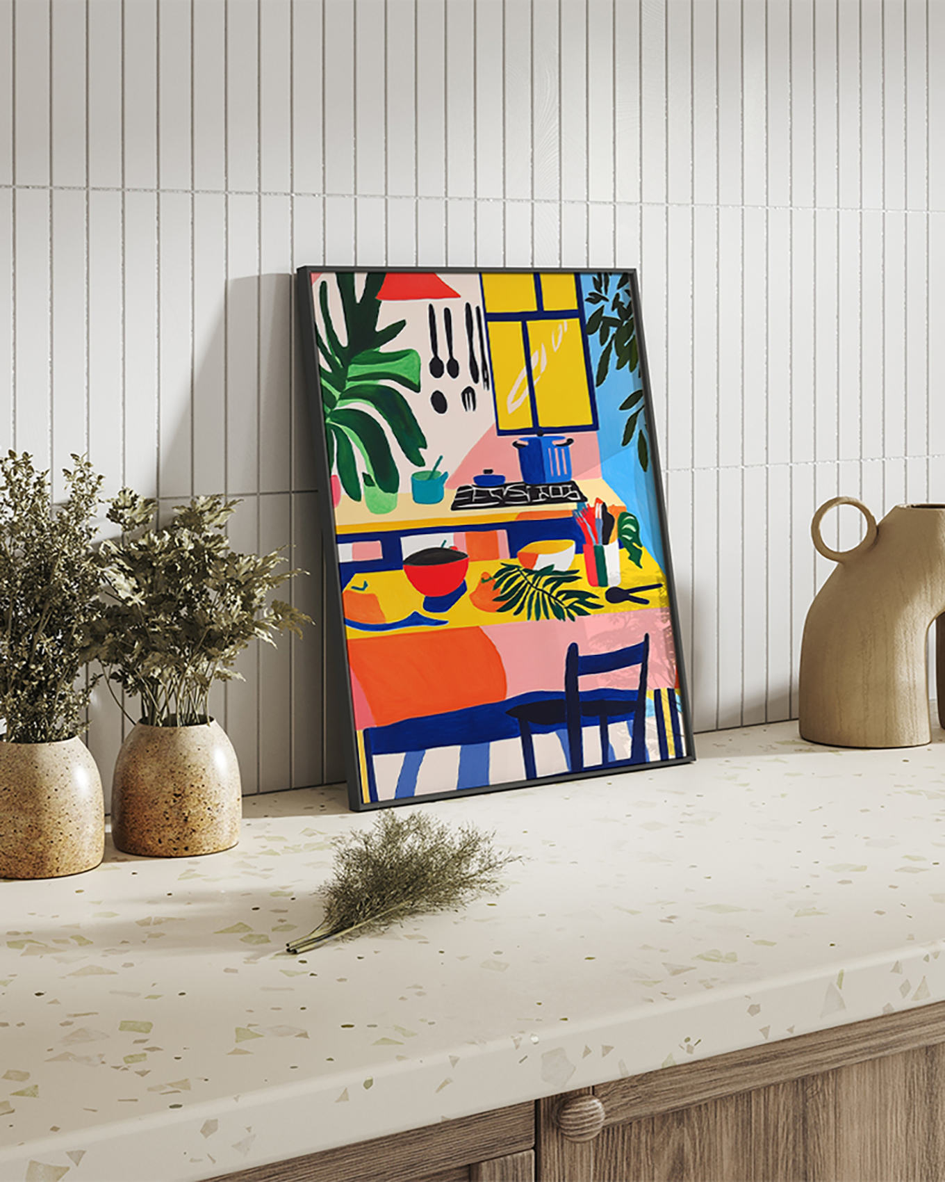 Liv Corday Wandbild MEINE BUNTE KÜCHE mit Rahmen: SCHWARZ