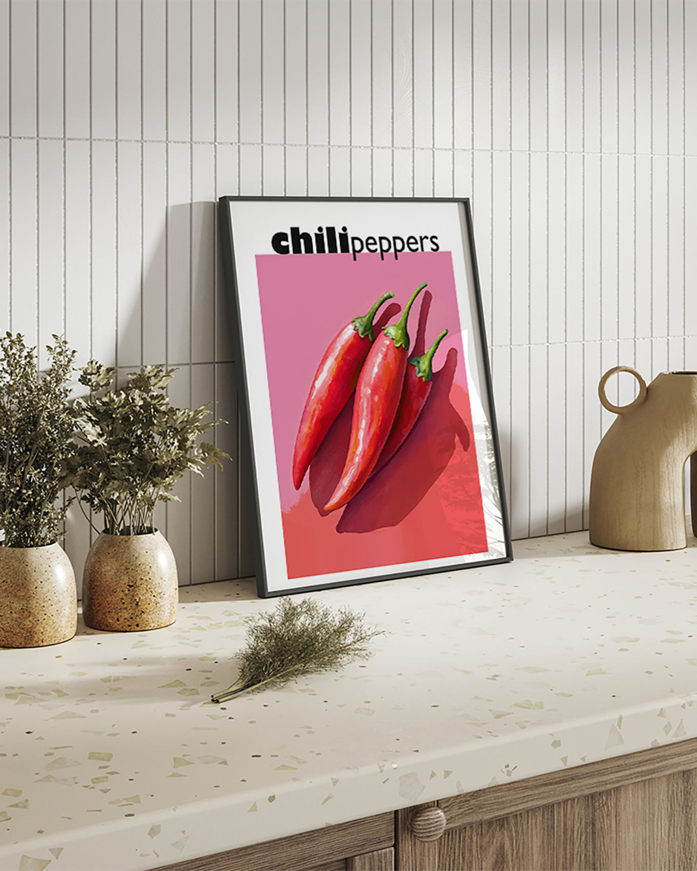 Liv Corday Wandbild CHILISCHOTEN mit Rahmen: SCHWARZ