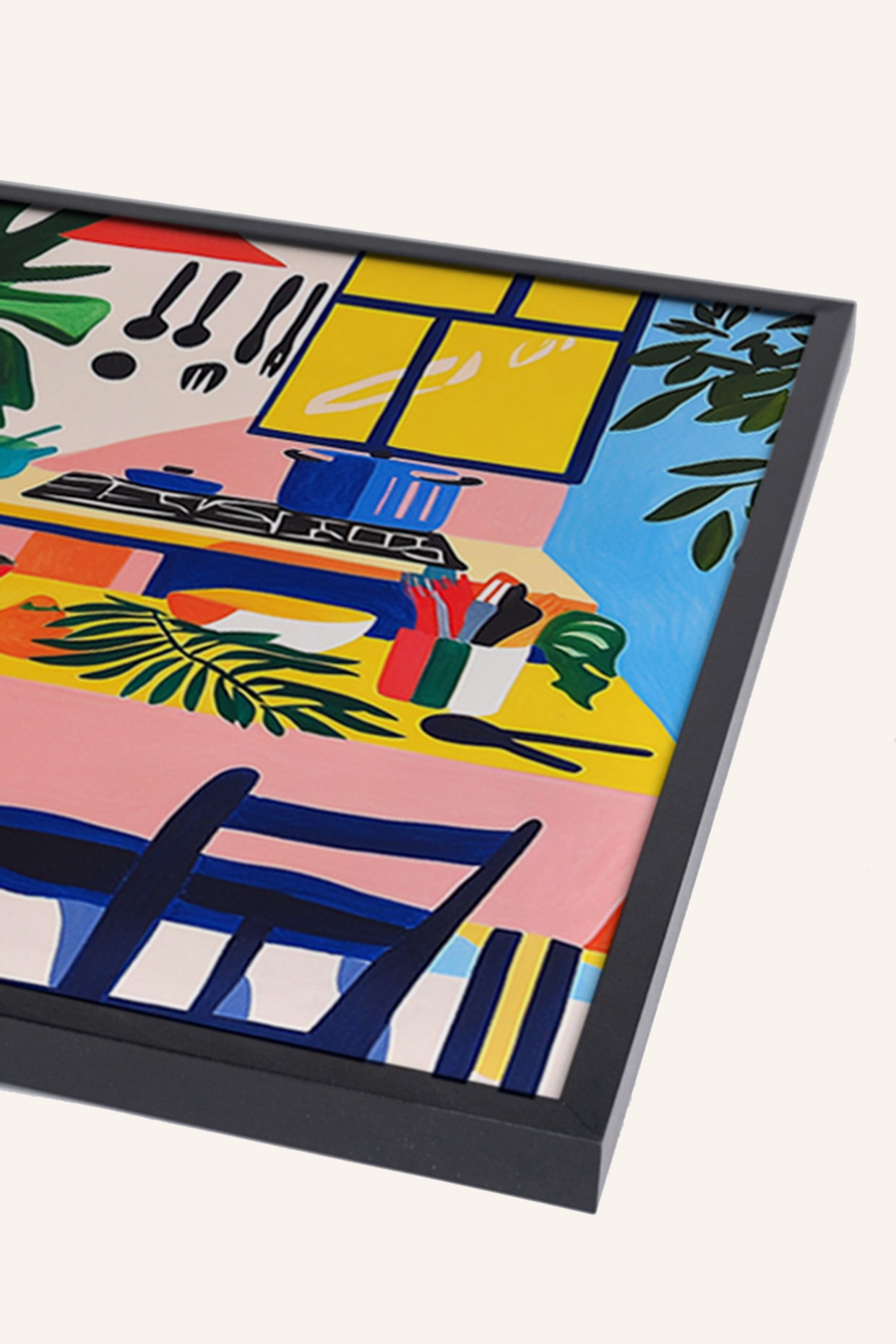 Liv Corday Wandbild MEINE BUNTE KÜCHE mit Rahmen: SCHWARZ