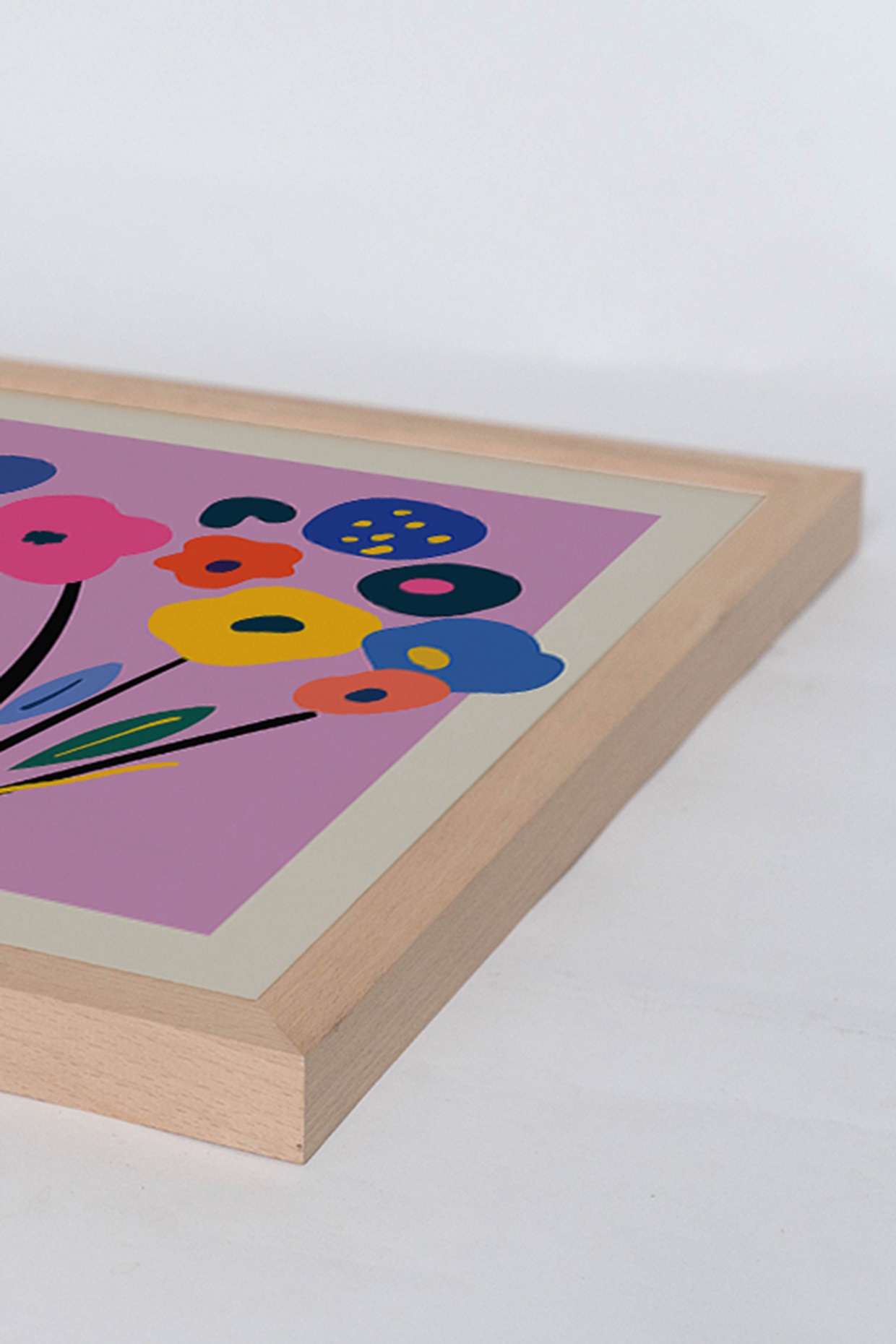 Milan Moon Wandbild STRAUß mit Rahmen: HELLBRAUN