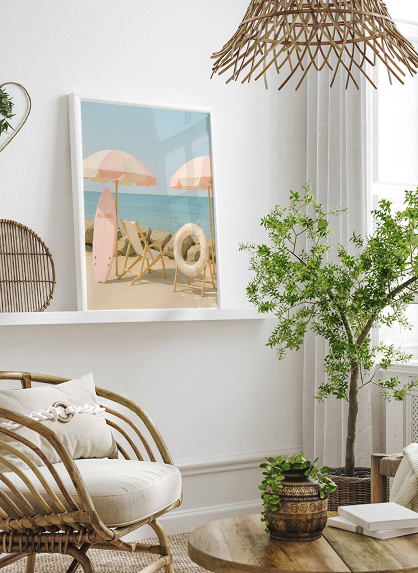 ANY IMAGE Wandbild PASTELLPARADIES mit Rahmen: WEISS