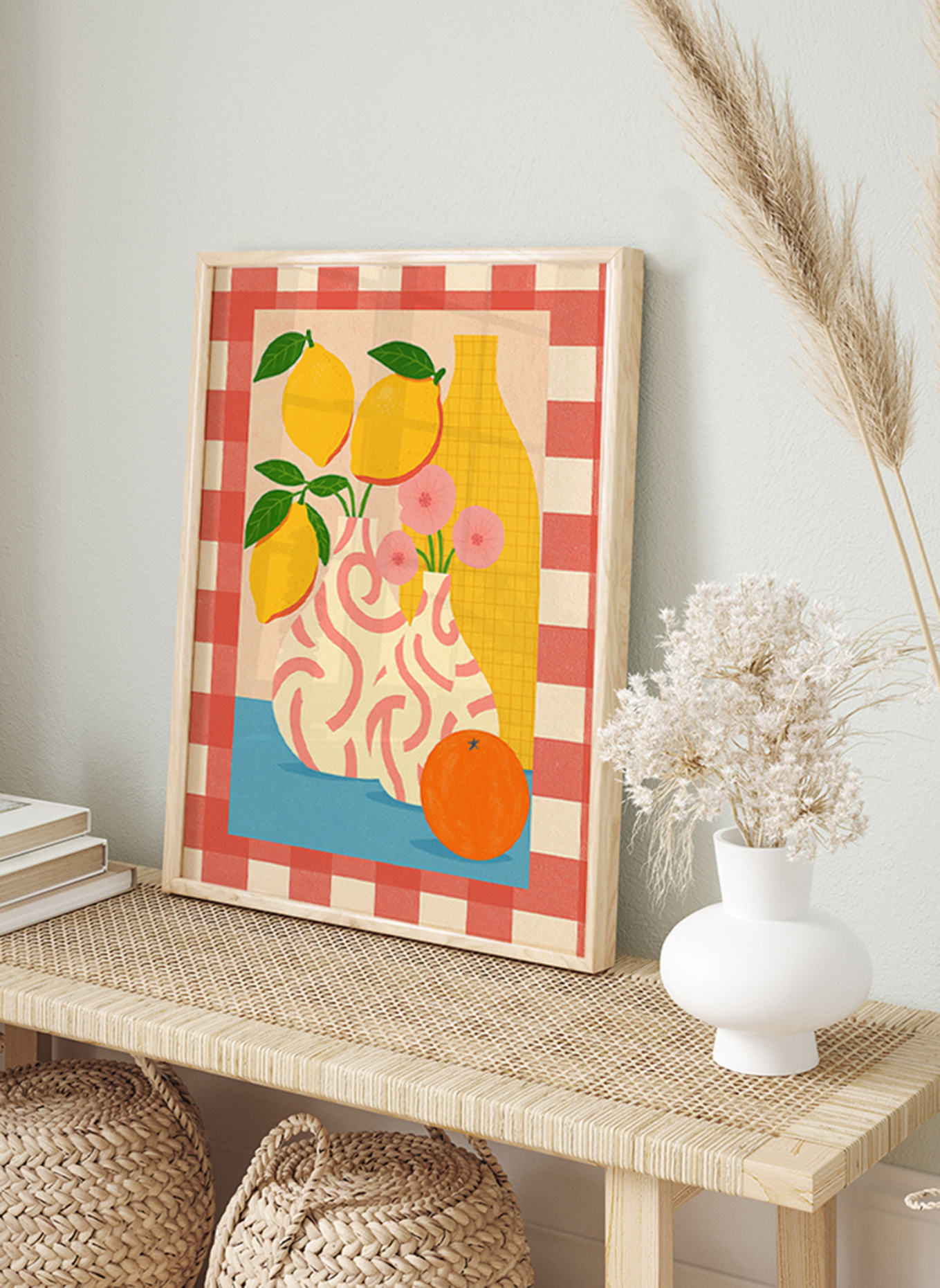 Liv Corday Wandbild FRUCHTIGE HARMONIE mit Rahmen: HELLBRAUN