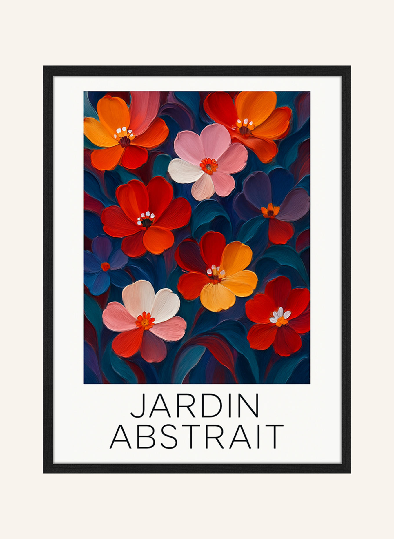 Liv Corday Wandbild ABSTRAKTER GARTEN mit Rahmen: SCHWARZ