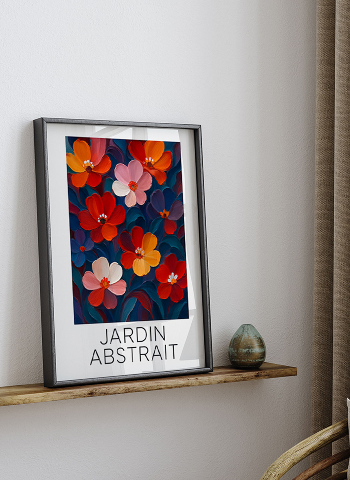 Liv Corday Wandbild ABSTRAKTER GARTEN mit Rahmen: SCHWARZ