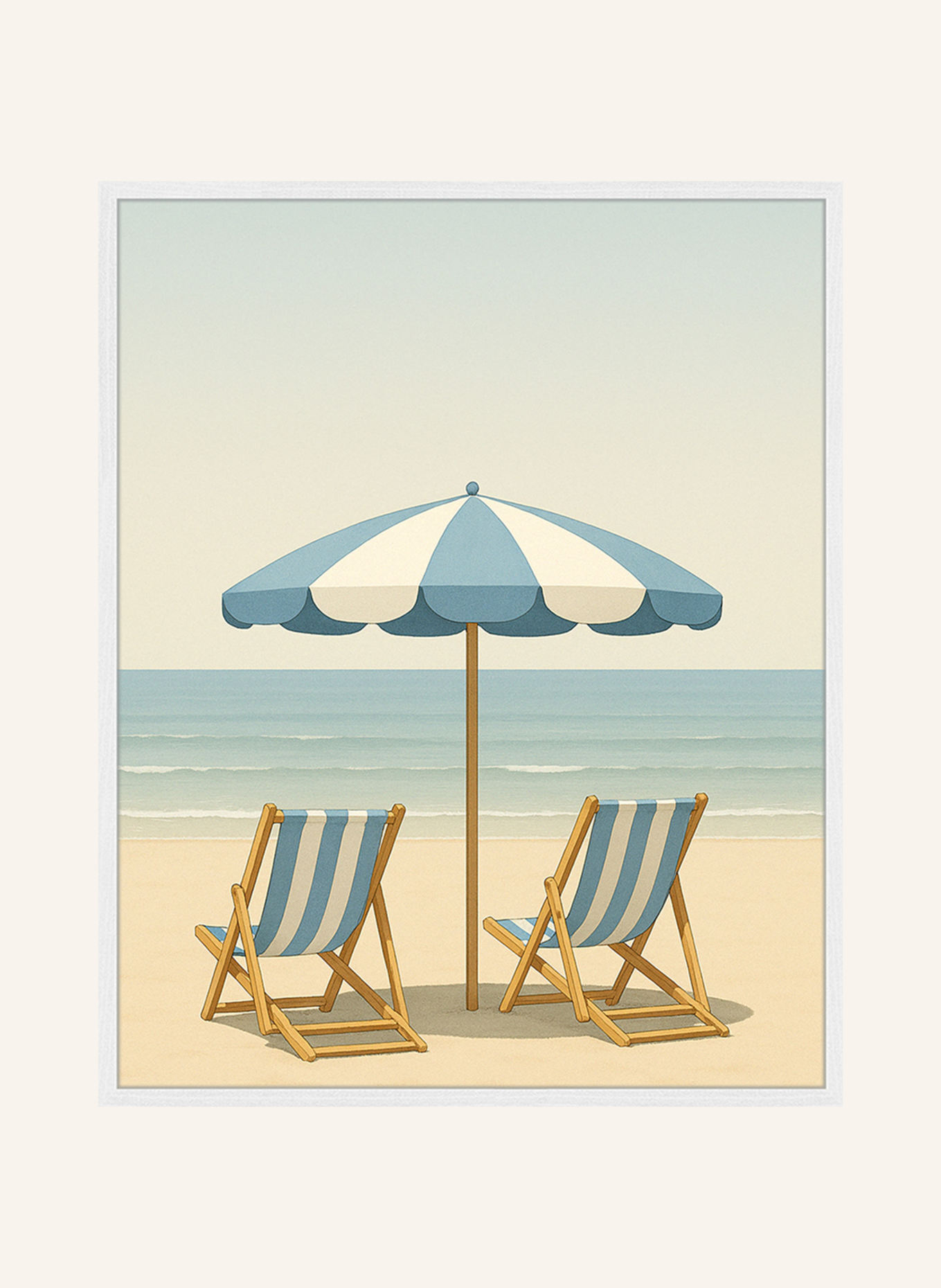 ANY IMAGE Wandbild SANFTE TAGE mit Rahmen: WEISS